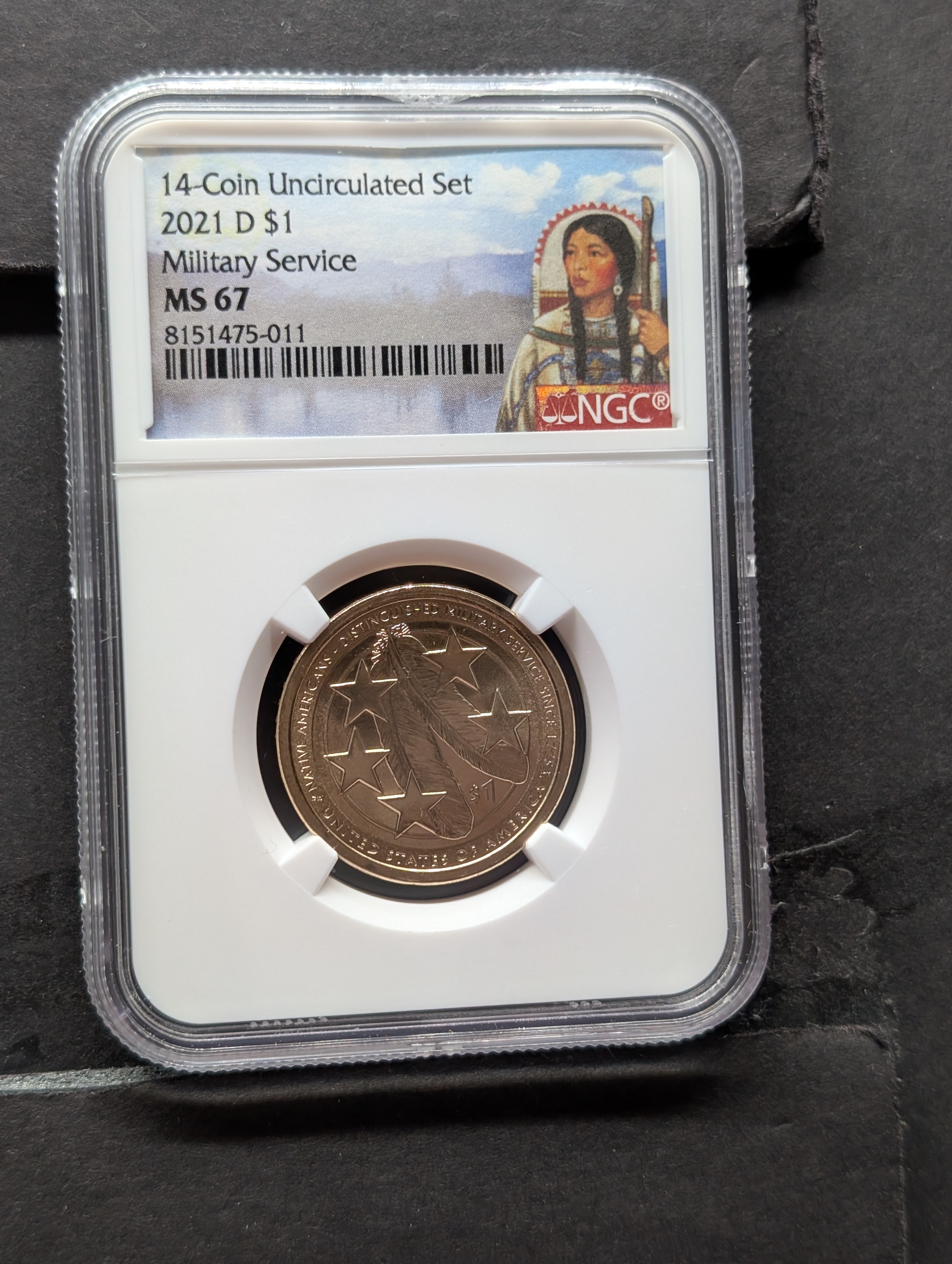 2021-D Sacagawea Military Service Dollar - NGC MS67