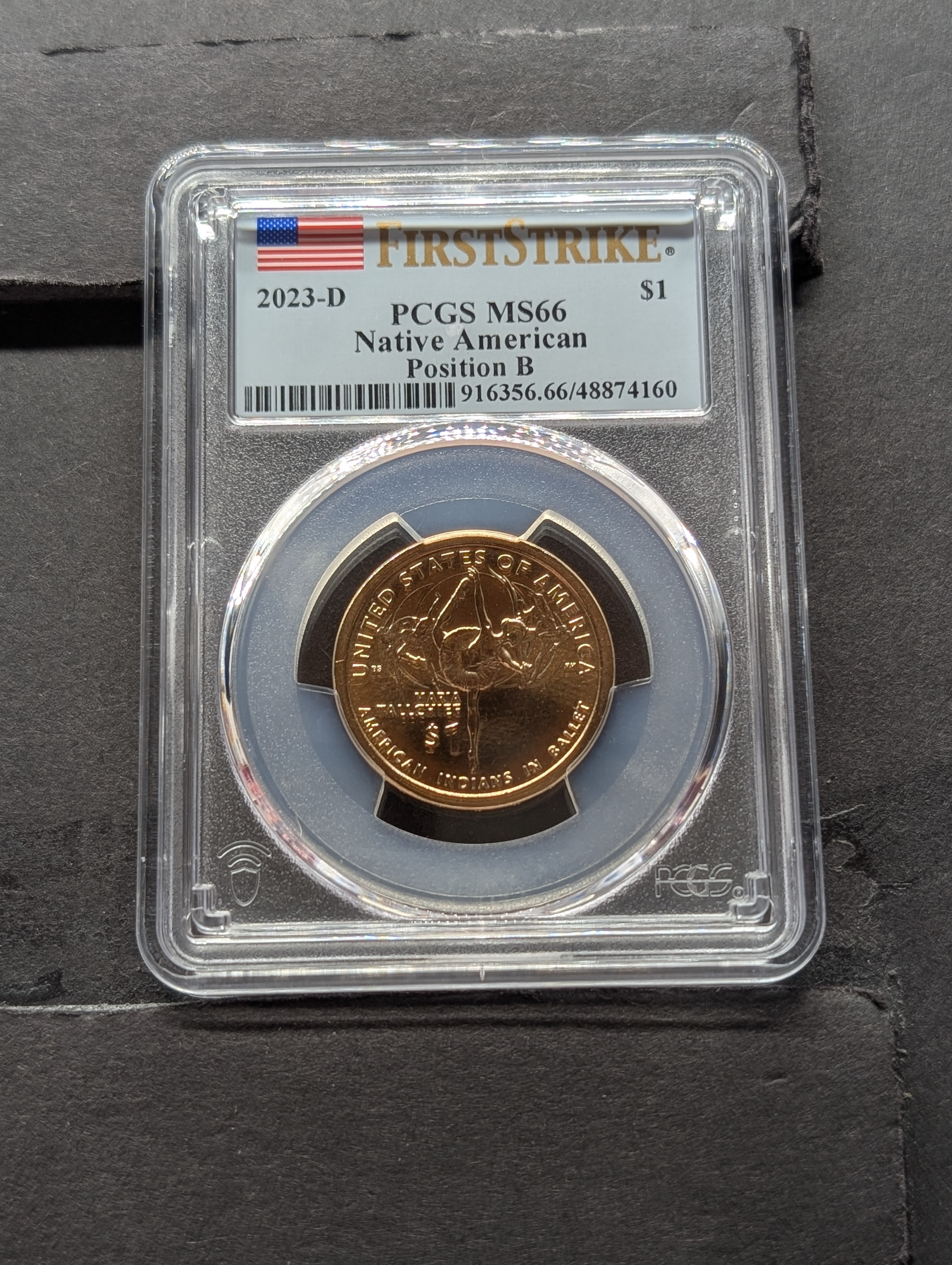 2023-D Native American (Maria Tallchief) Dollar - PCGS MS66 Position B - First Strike