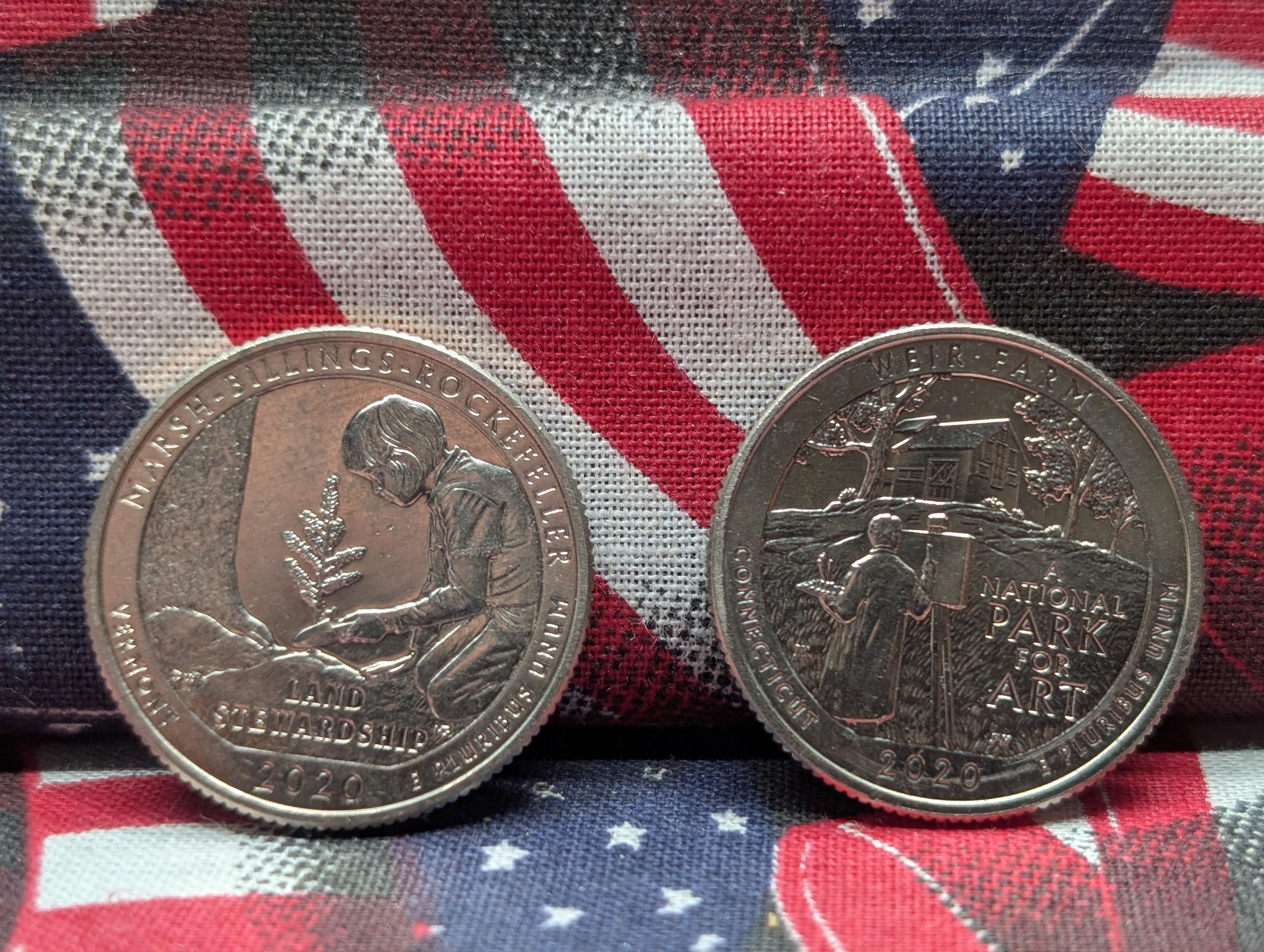 (2) 2020-W Quarters: Marsh-Billings and Weir Farm w/ V-75 Privy
