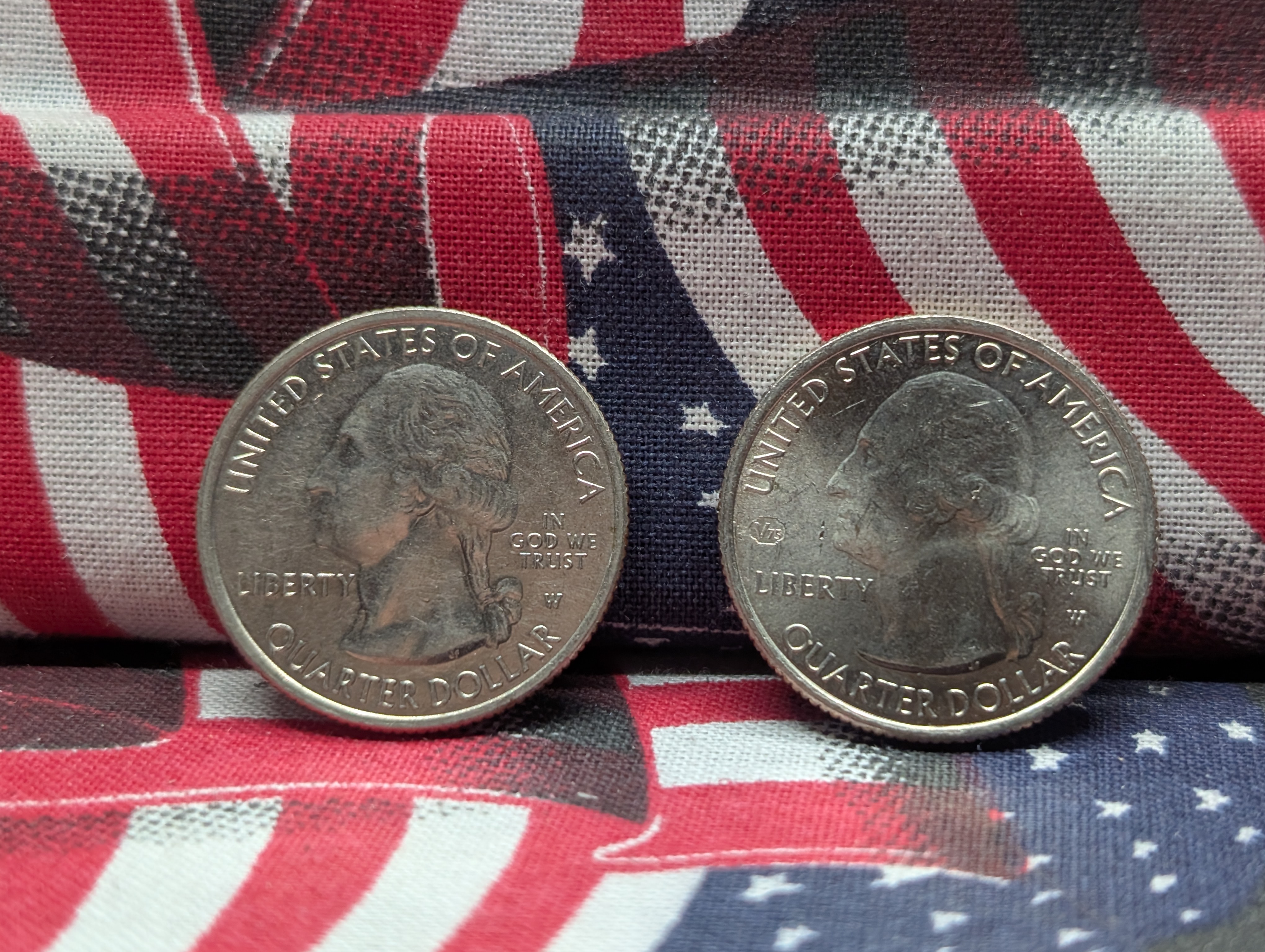 2019-W San Antonio Missions Quarter and 2020-W Samoa Bat Quarter w/ V-75 Privy