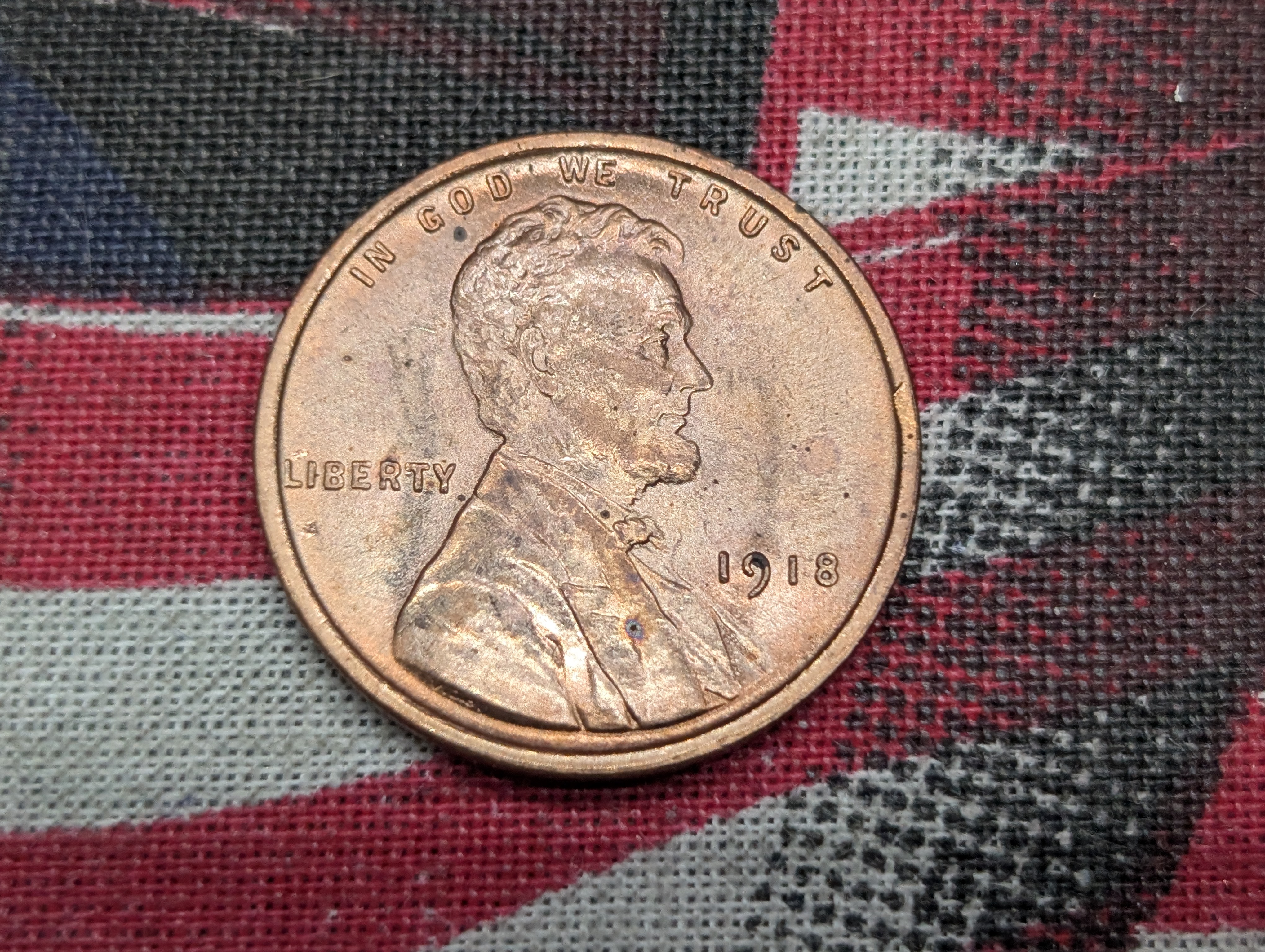 1918-P Lincoln Wheat Cent - Choice Red Brown BU.