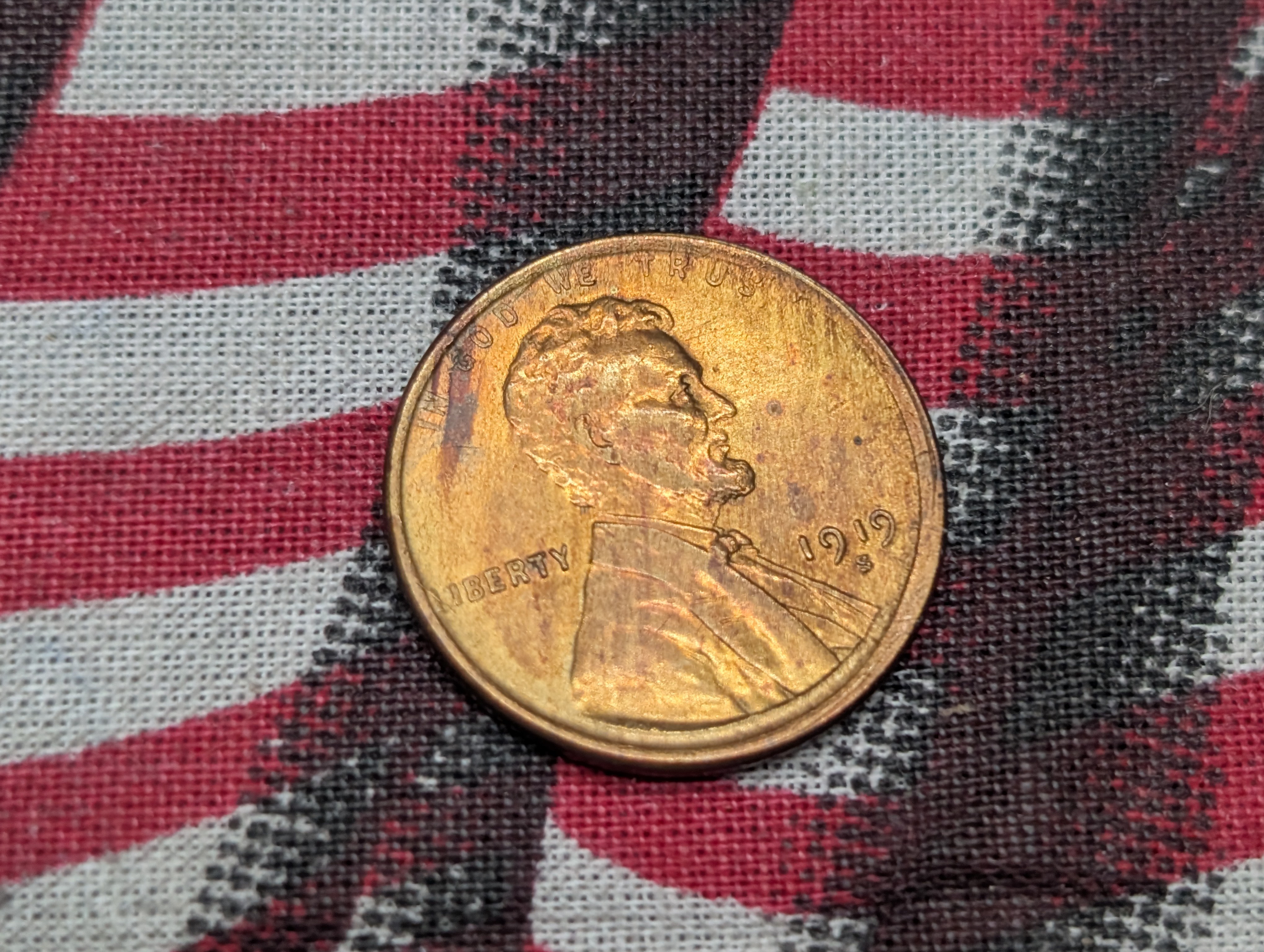 1919-S Lincoln Wheat Cent - Red Brown BU.