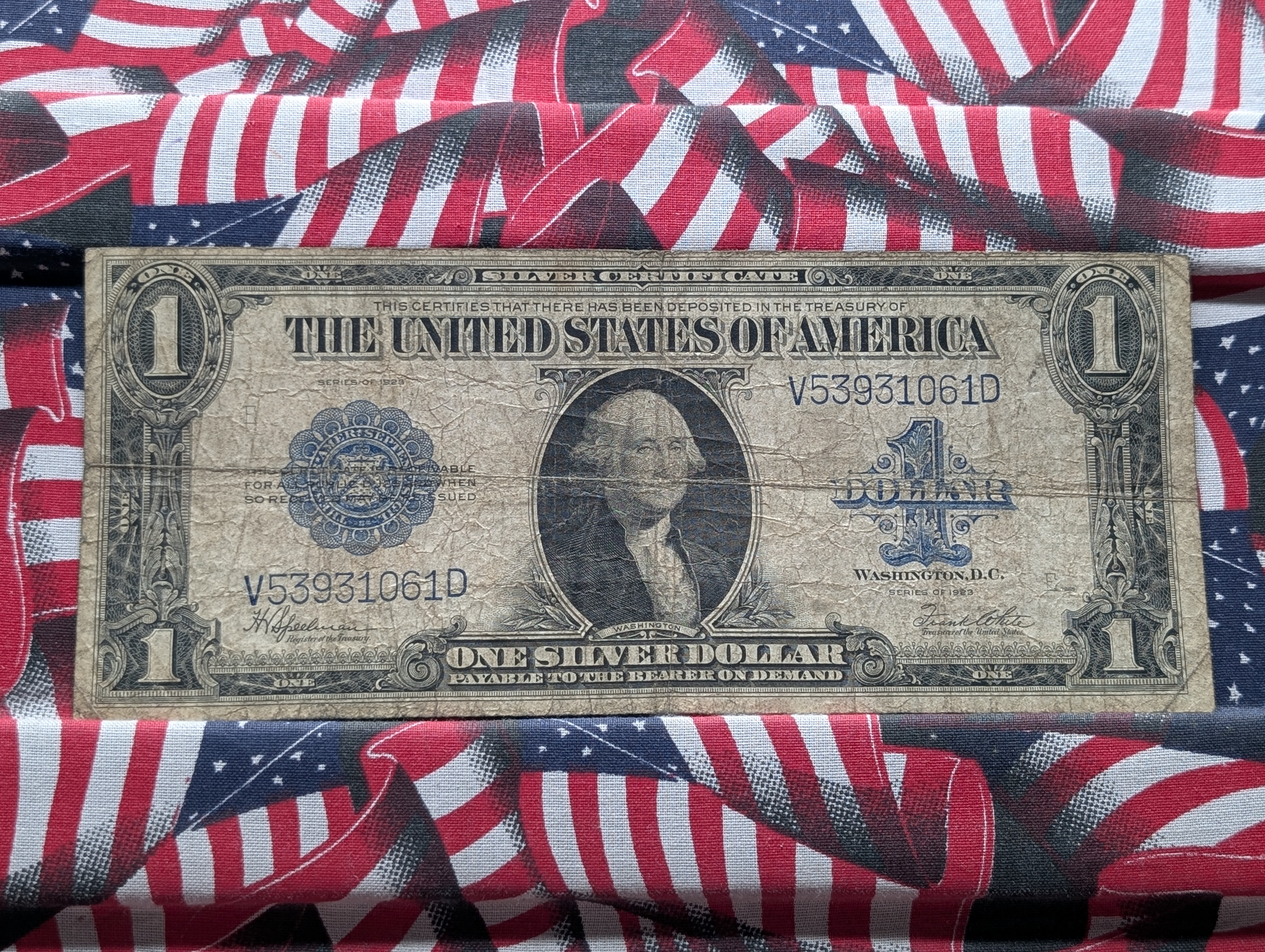 1923 Series $1 Silver Certificate - Last of the large size.