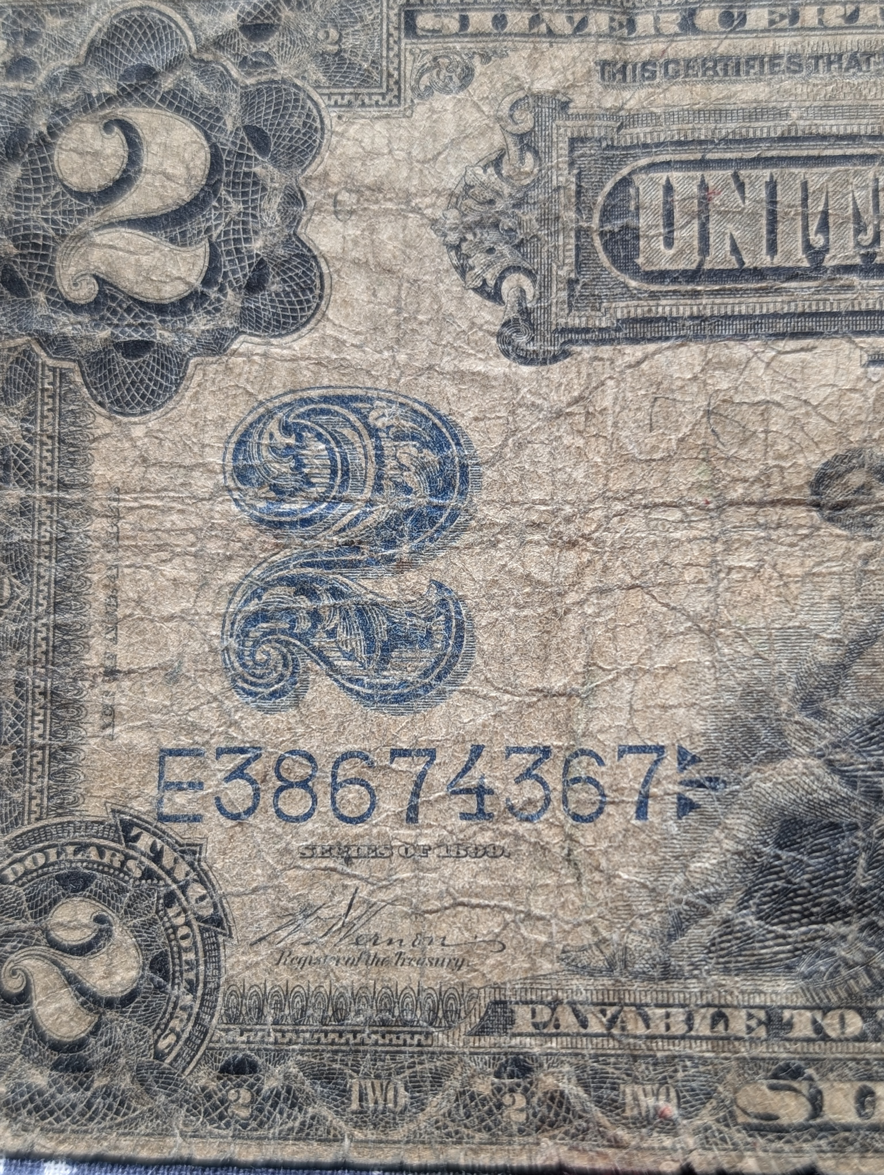 1899 Series $2 Silver Certificate - Friedburg 252.