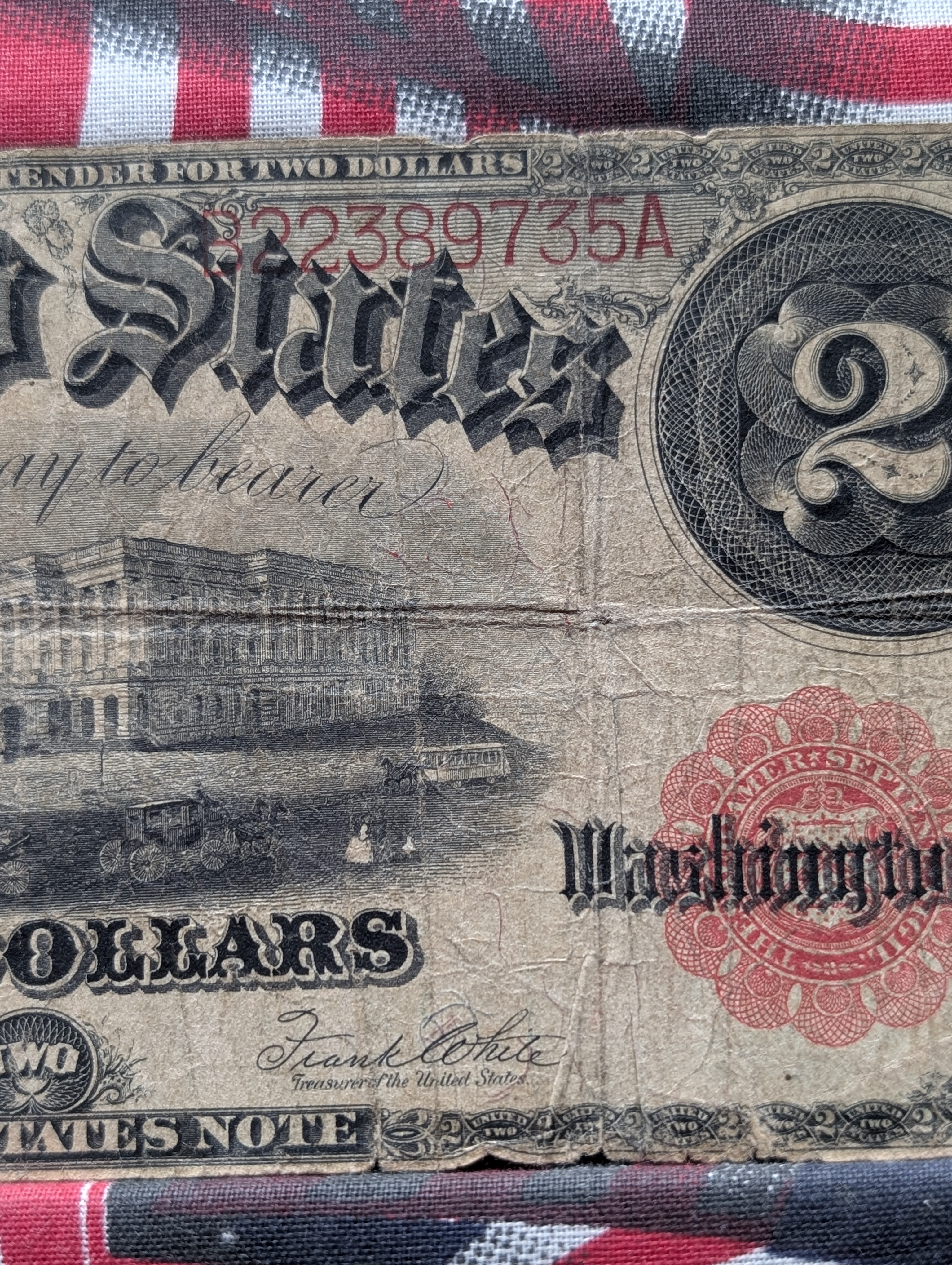 1917 Series US Legal Tender $2 Note.