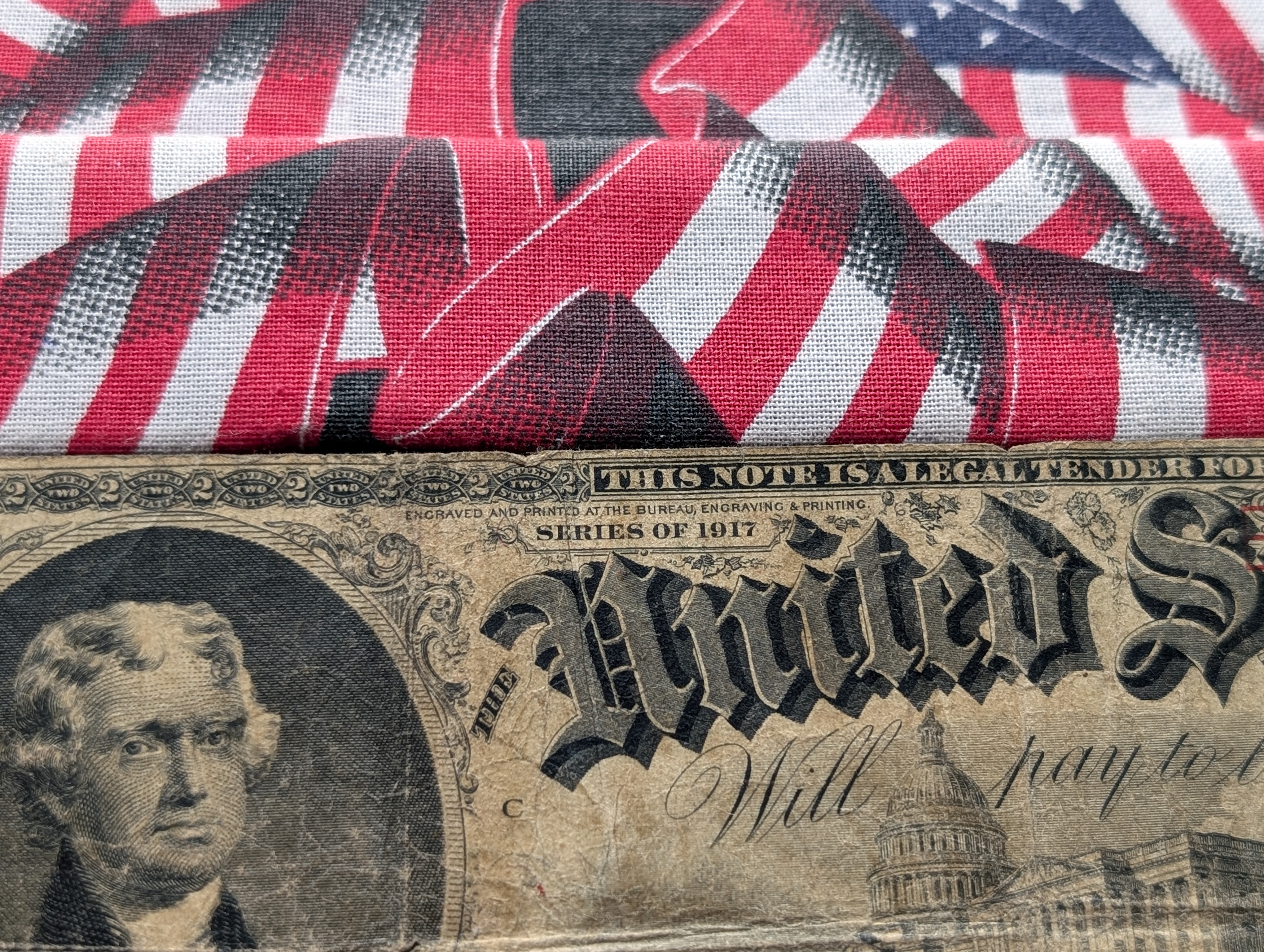 1917 Series US Legal Tender $2 Note.