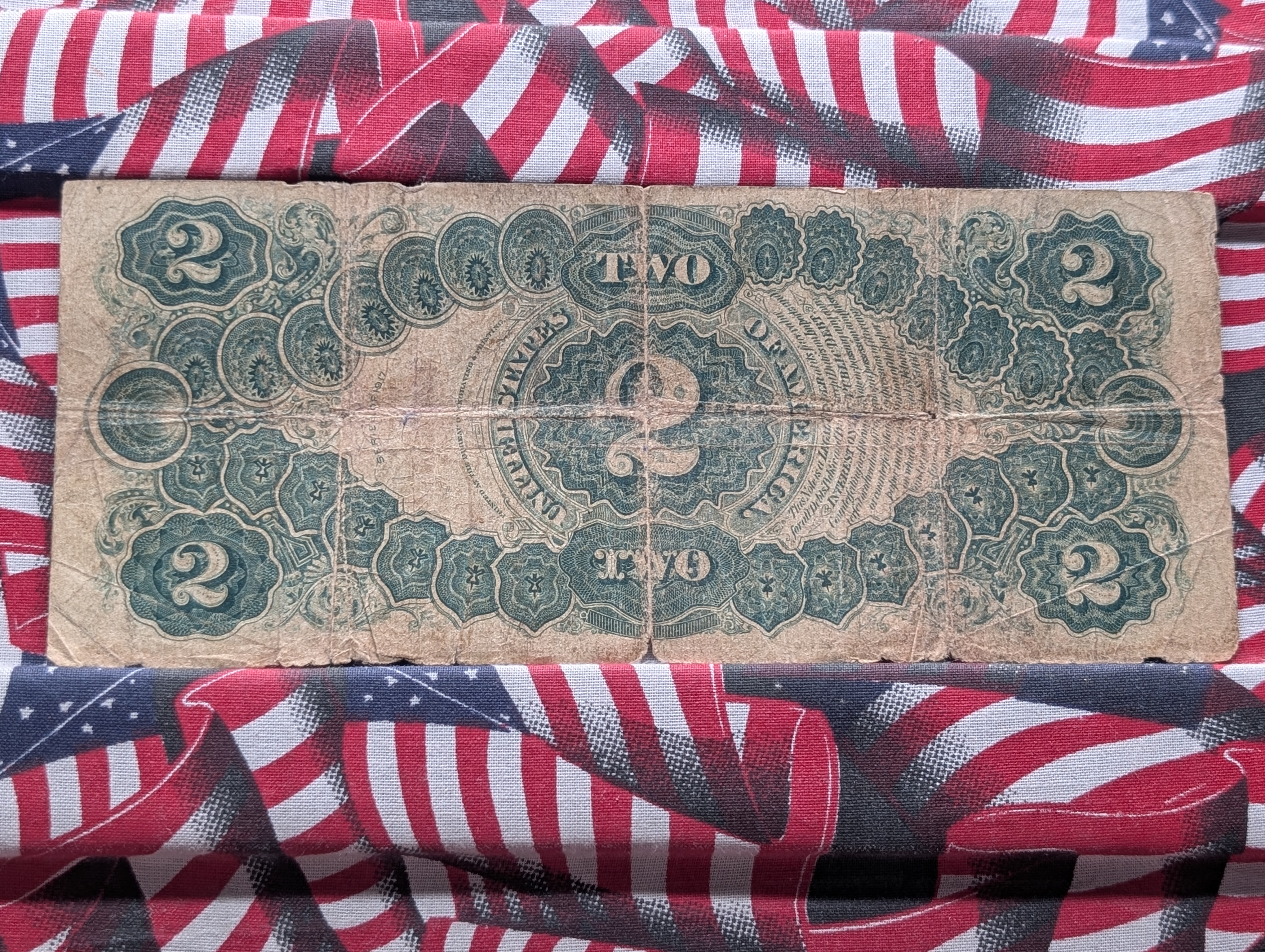 1917 Series US Legal Tender $2 Note.