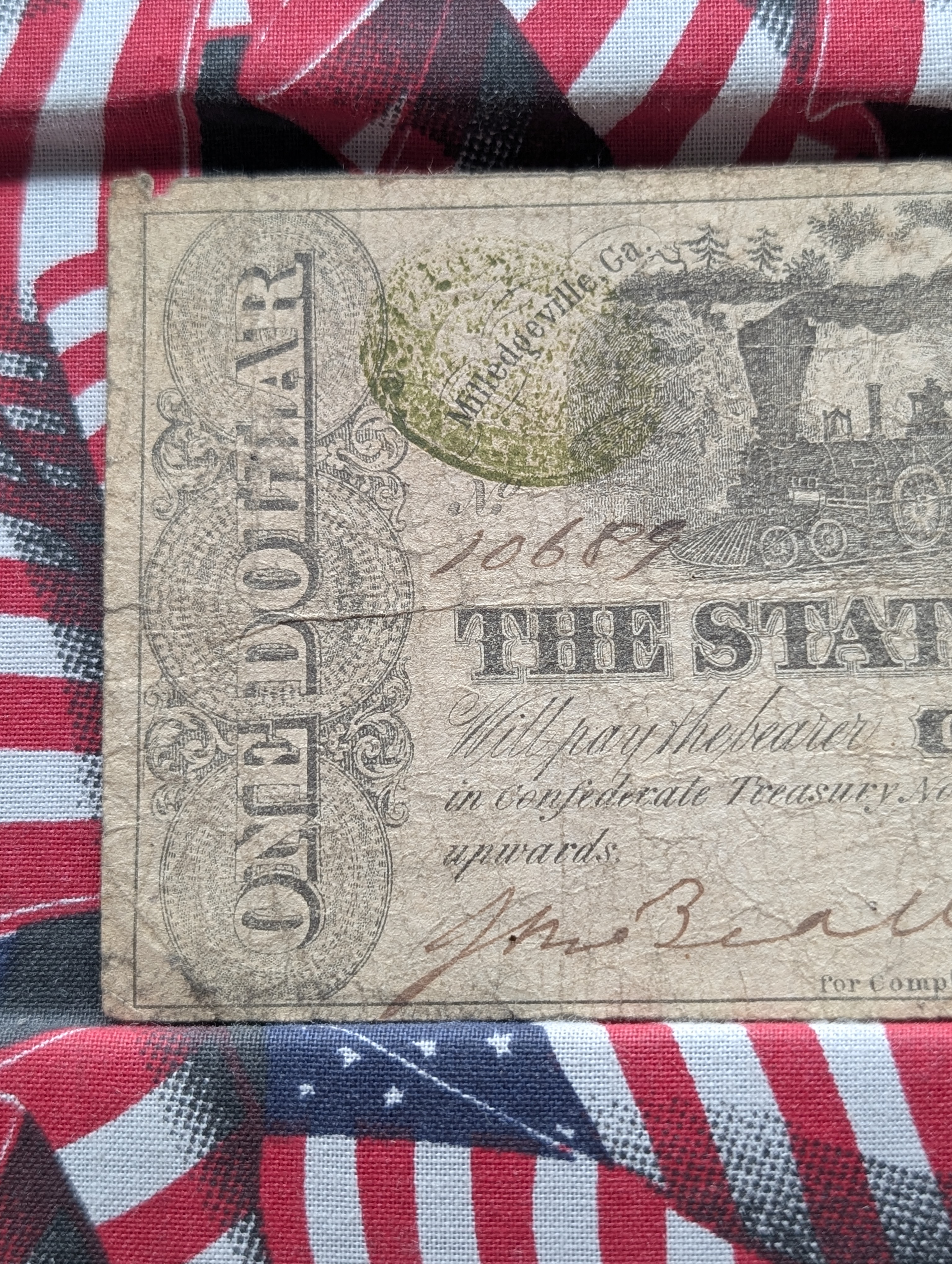 Jan 1, 1863 State of Georgia $1 Note - Nice VF