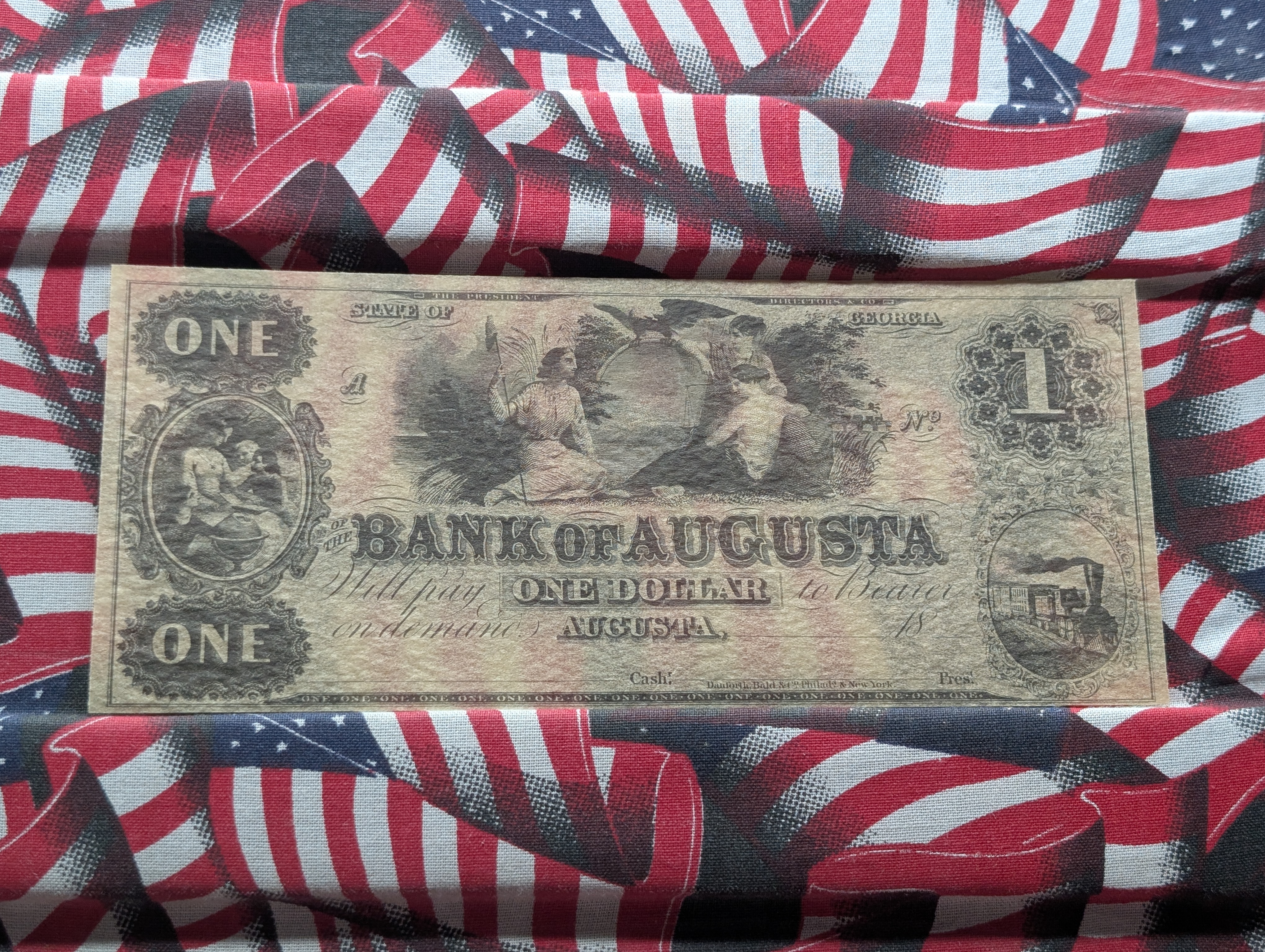 18xx Bank of Augusta Georgia Remainder Note - Choice Crisp Uncirculated - Civil War.