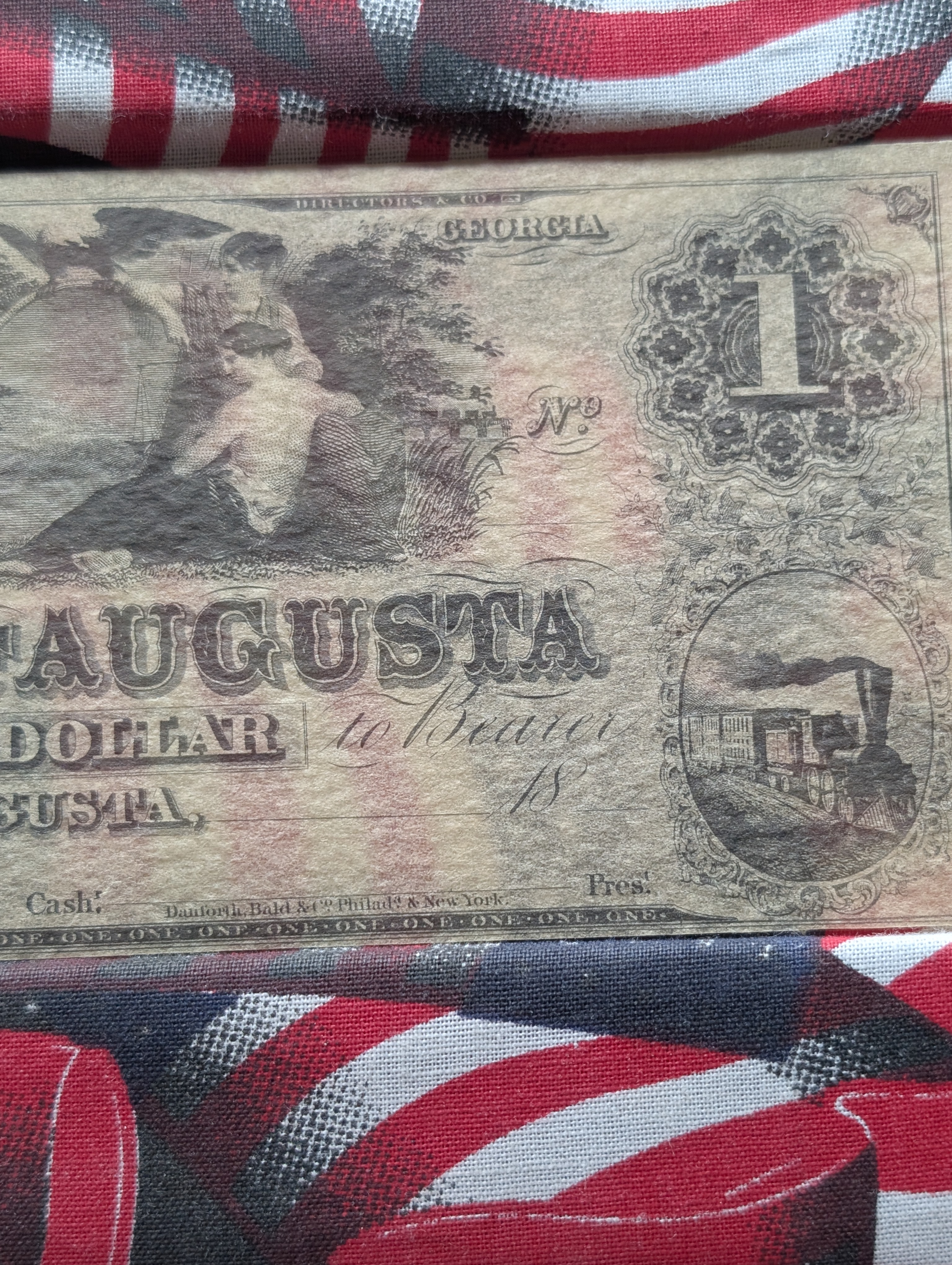 18xx Bank of Augusta Georgia Remainder Note - Choice Crisp Uncirculated - Civil War.