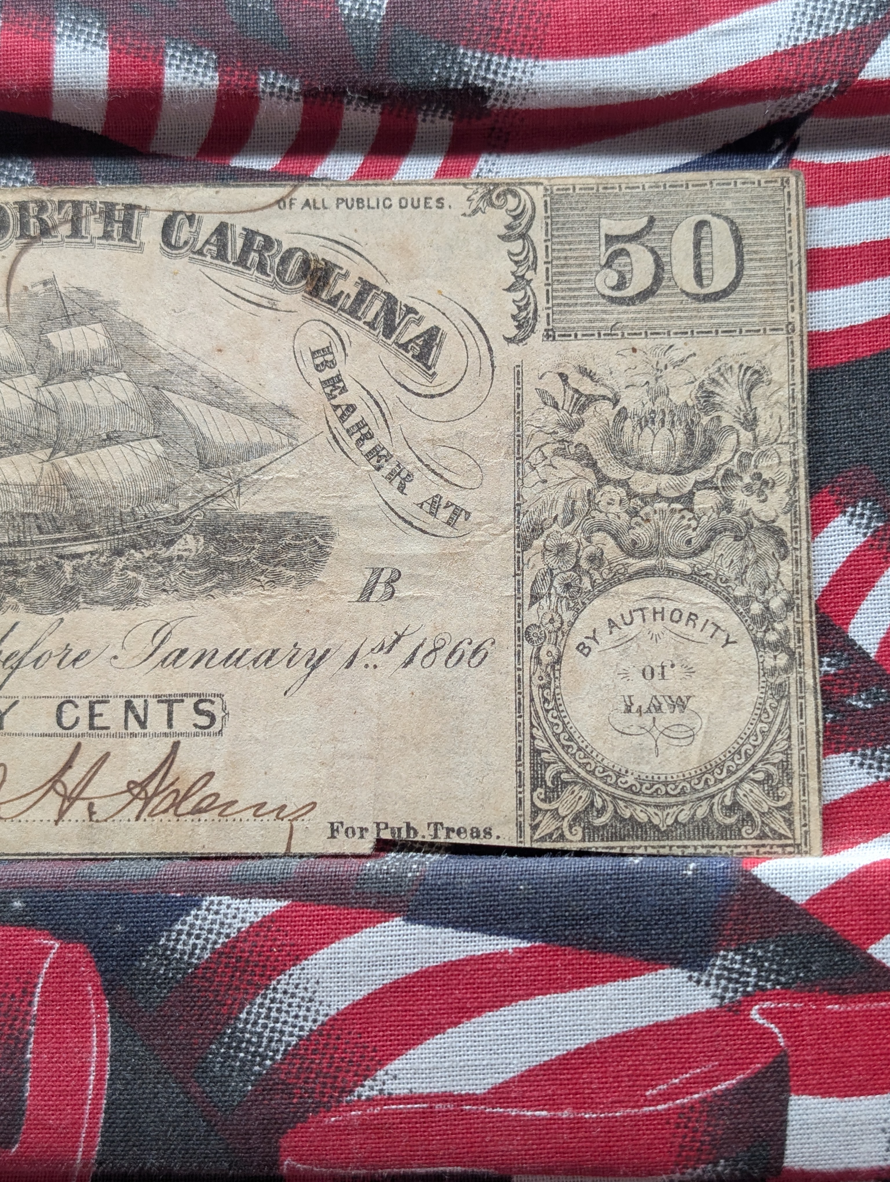 Sep 1st, 1862 State of North Carolina 50 Cent - Nice VF - Civil War.