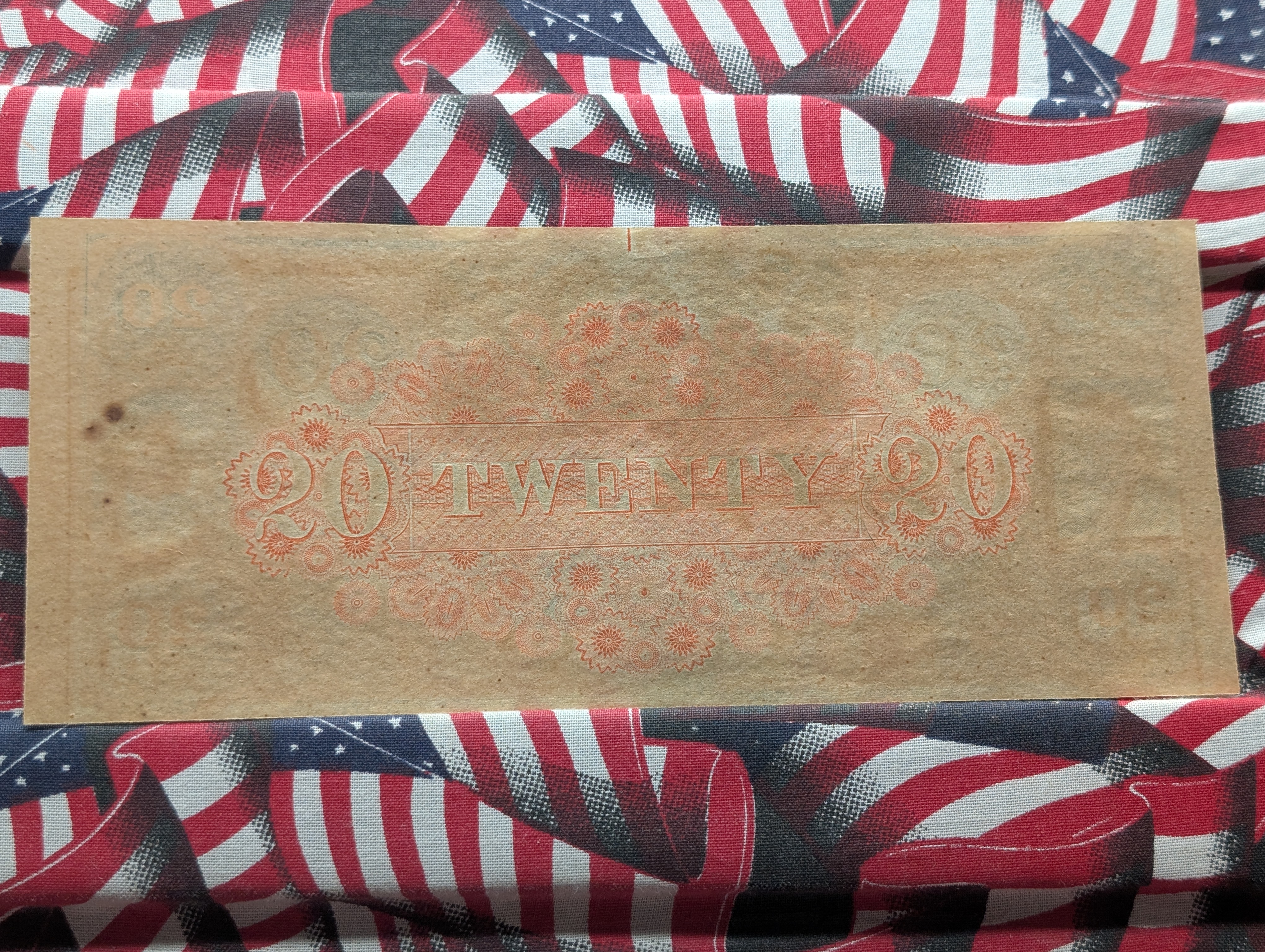 18XX (1840s) Canal Bank Louisiana at New Orleans Remainder $20 Note - Choice Crisp Unc. Red Back.