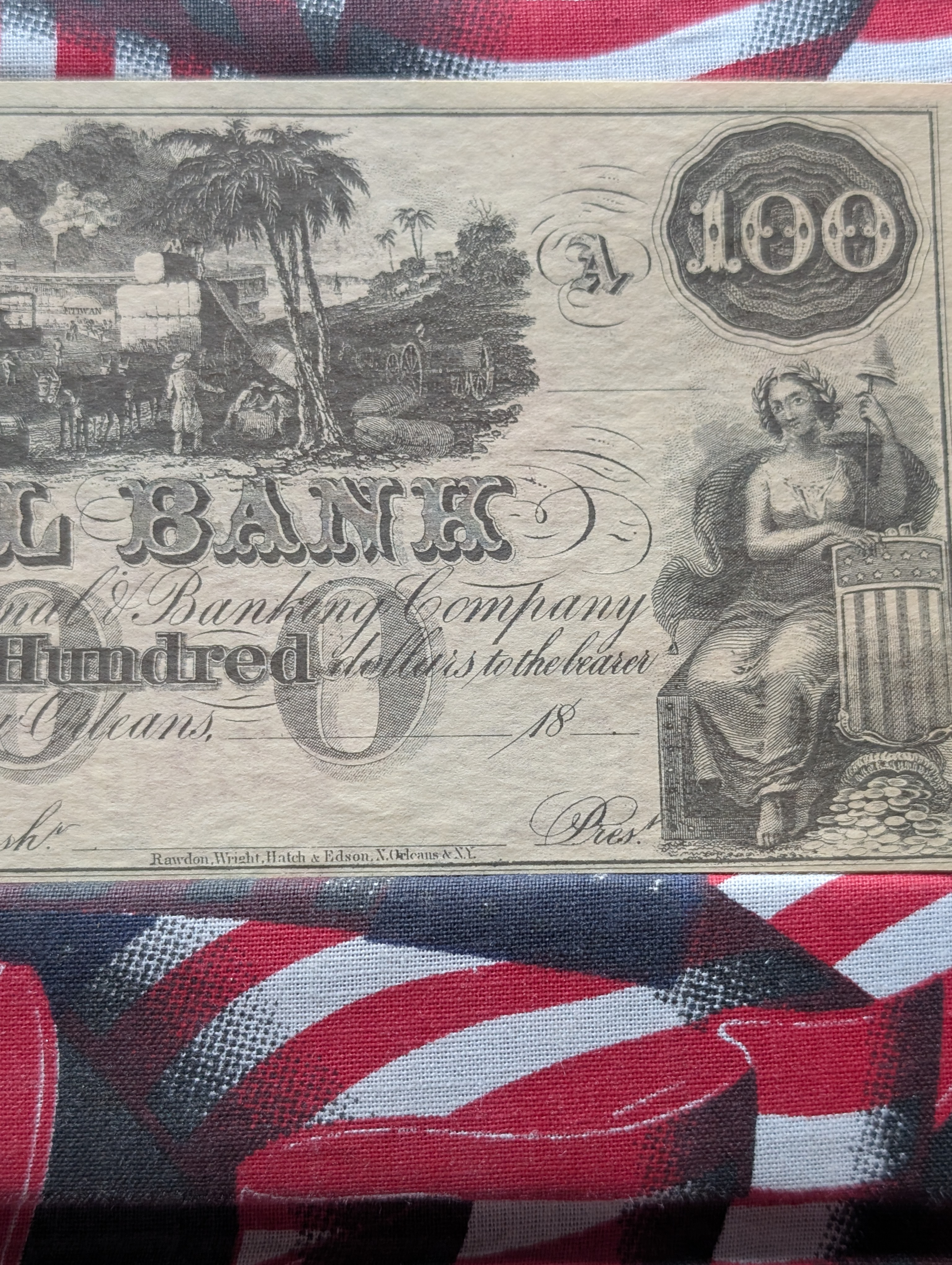 18XX (1840s) Canal Bank Louisiana at New Orleans Remainder $100 Note - Choice Crisp Unc. Red Back