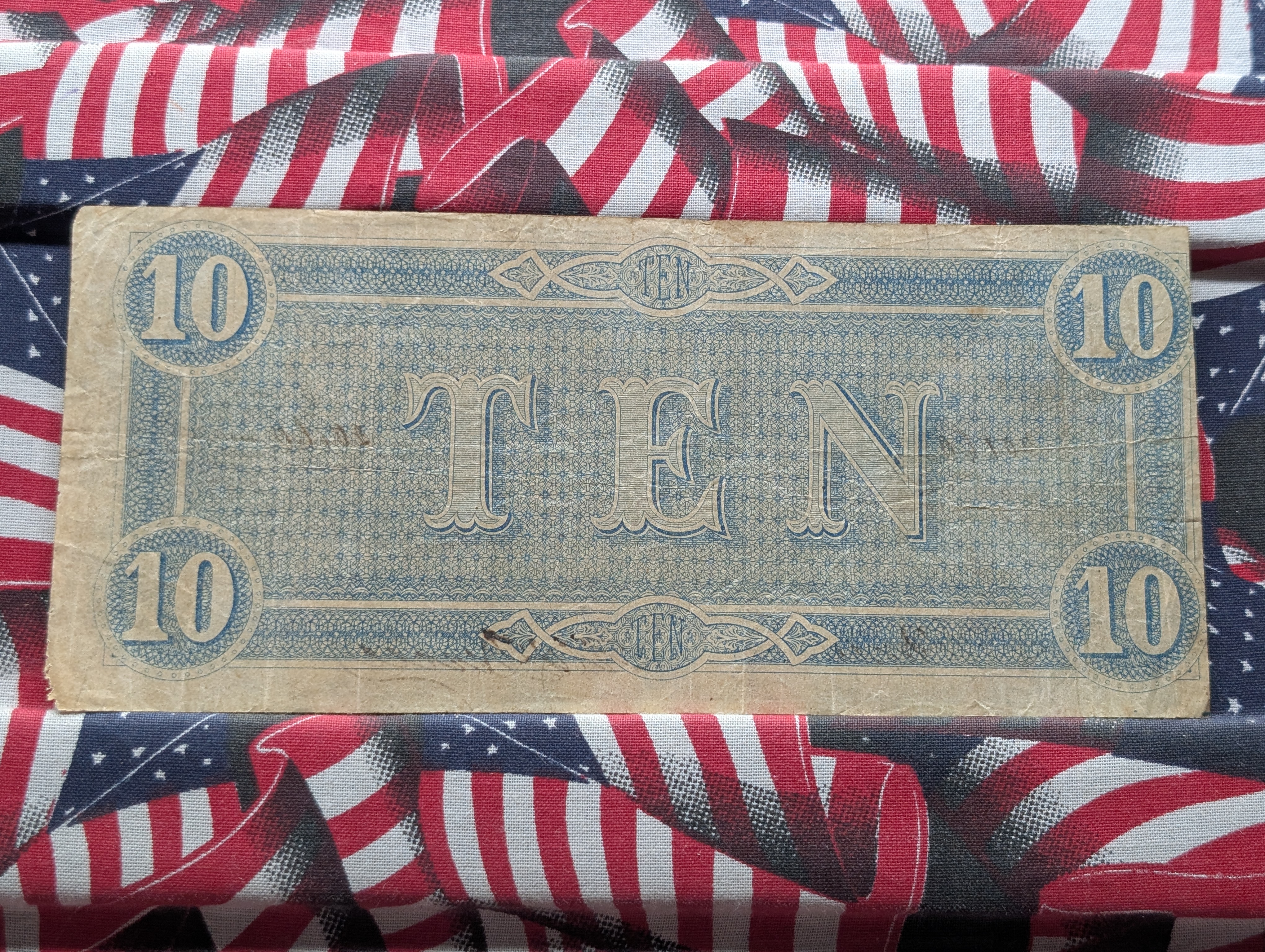 1864 Confederate State $10 - Nice VF - Civil War.