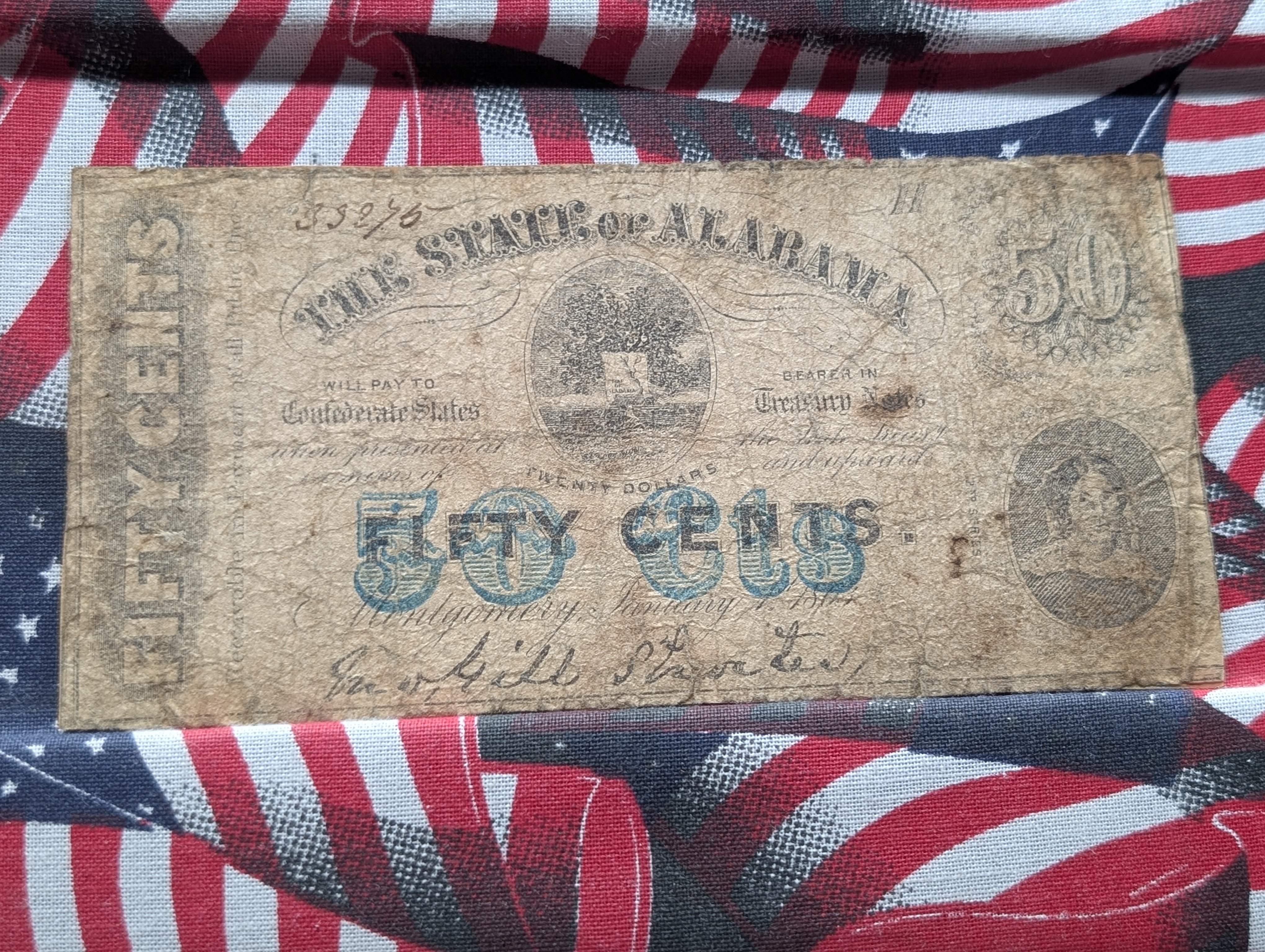 (3) Civil War Notes: 1863 Confederate 50 Cents, 1863 North Carolina 5 Cents, and 1864 Alabama 50 Cents.