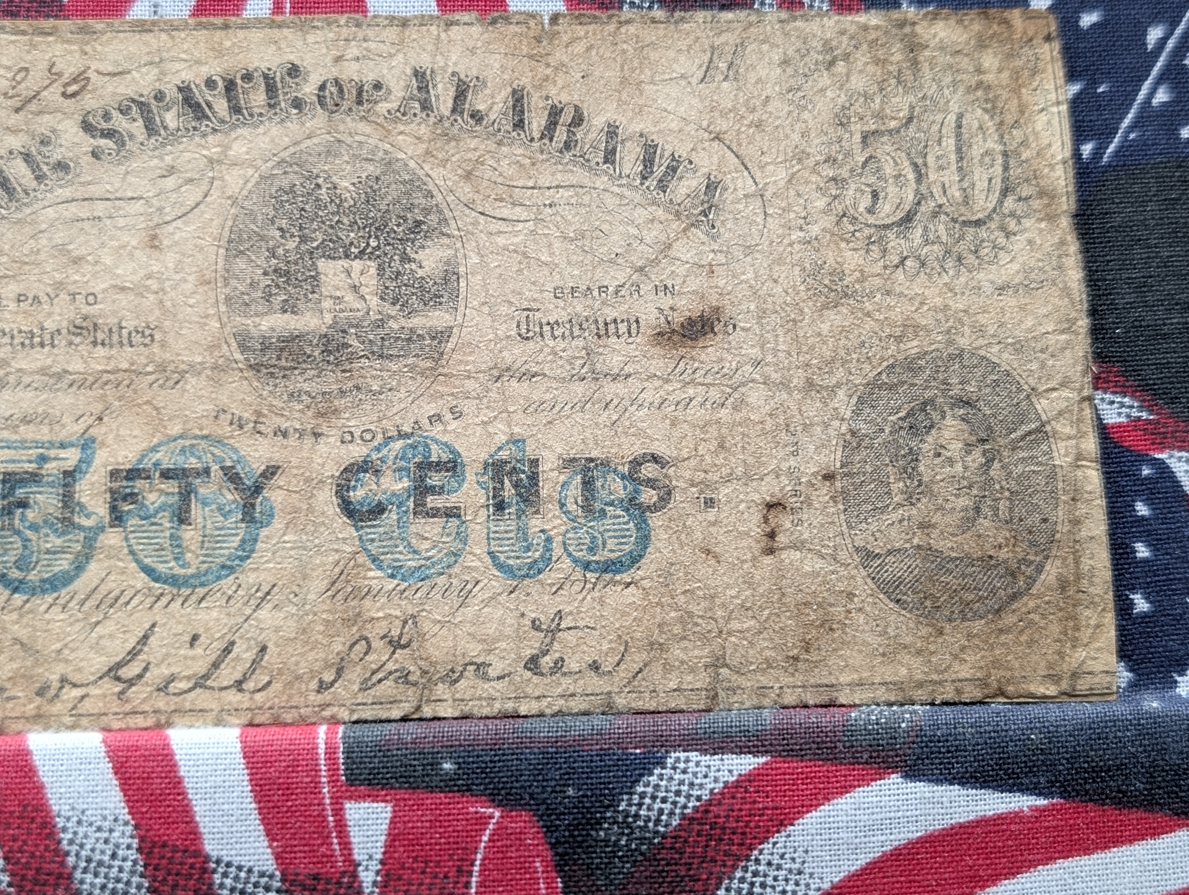 (3) Civil War Notes: 1863 Confederate 50 Cents, 1863 North Carolina 5 Cents, and 1864 Alabama 50 Cents.