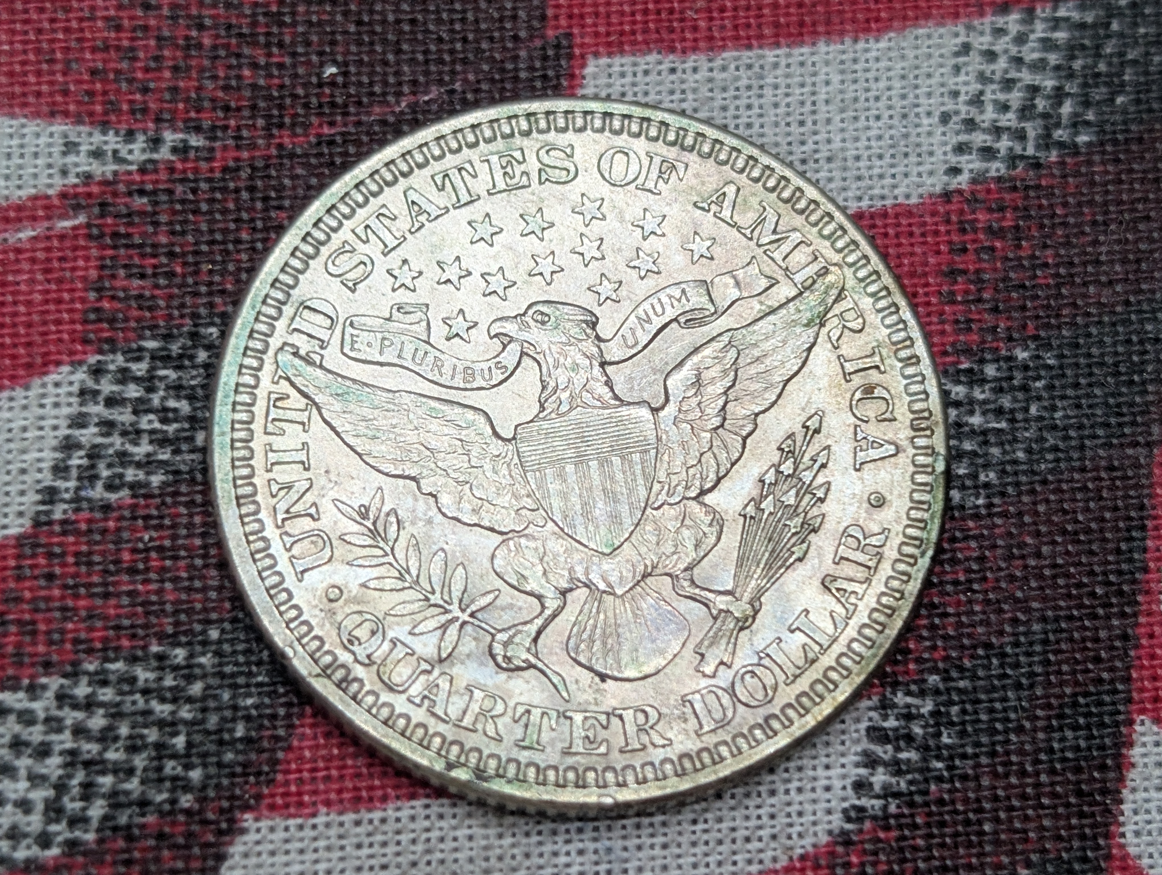 1914 Barber 90% Silver Quarter - AU detail - Nice luster.