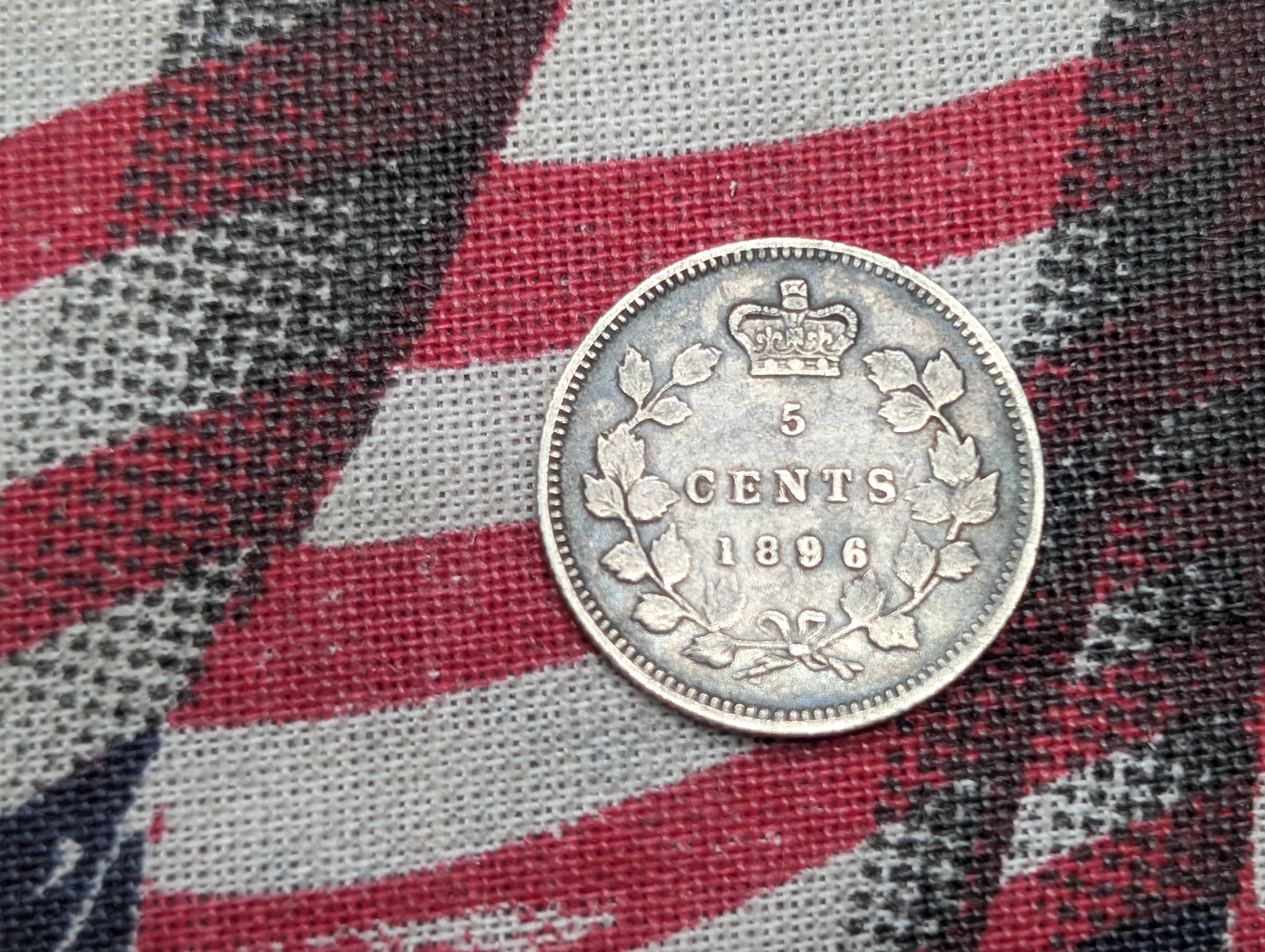 1896 Canada Silver 5 Cents - XF - 92.5% Silver