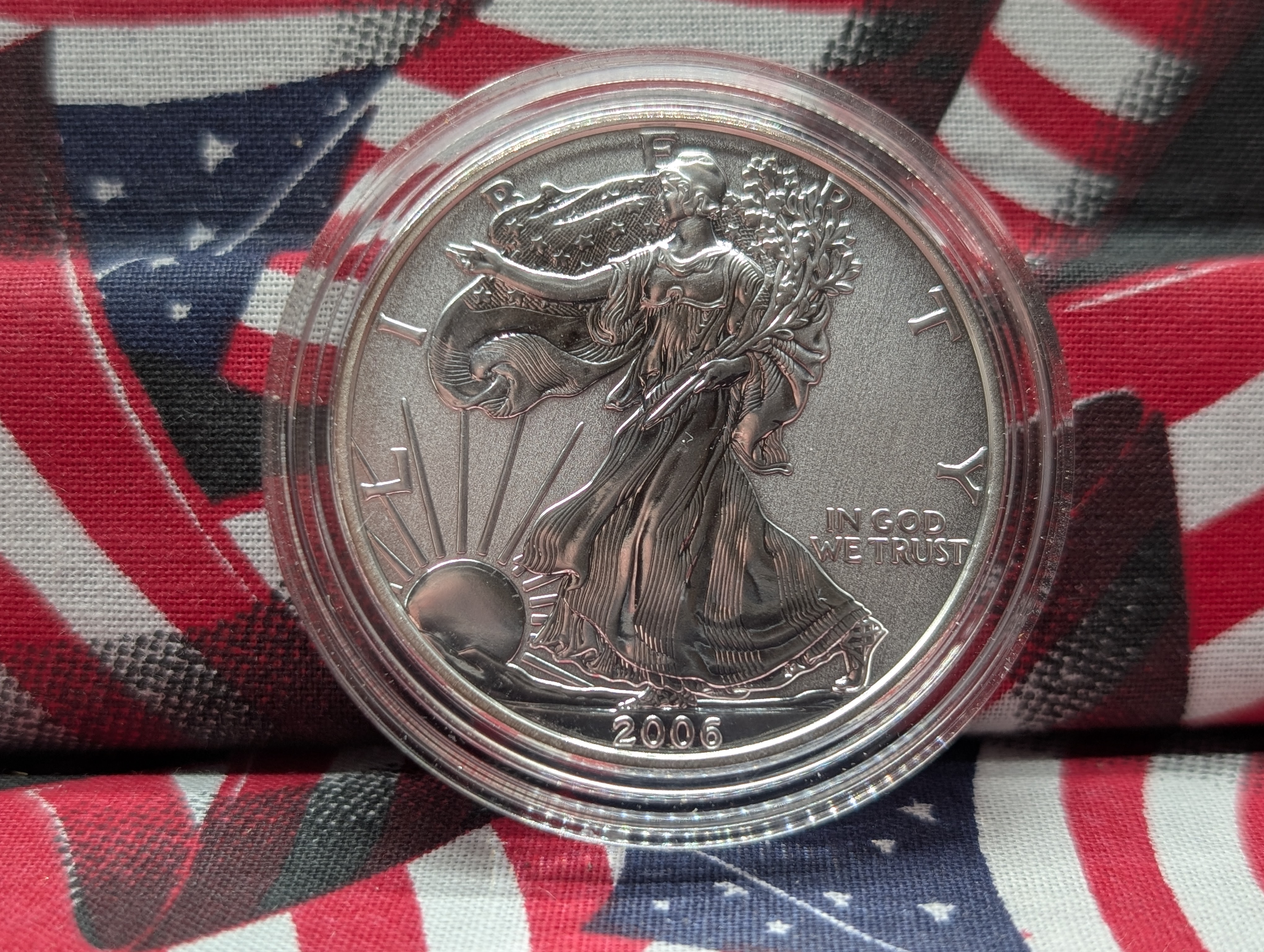 2006-P & W American Silver Eagle 20th Anniversary Coin Set - (3) Eagles in original box plus COA. Box has small issues but coins are great.