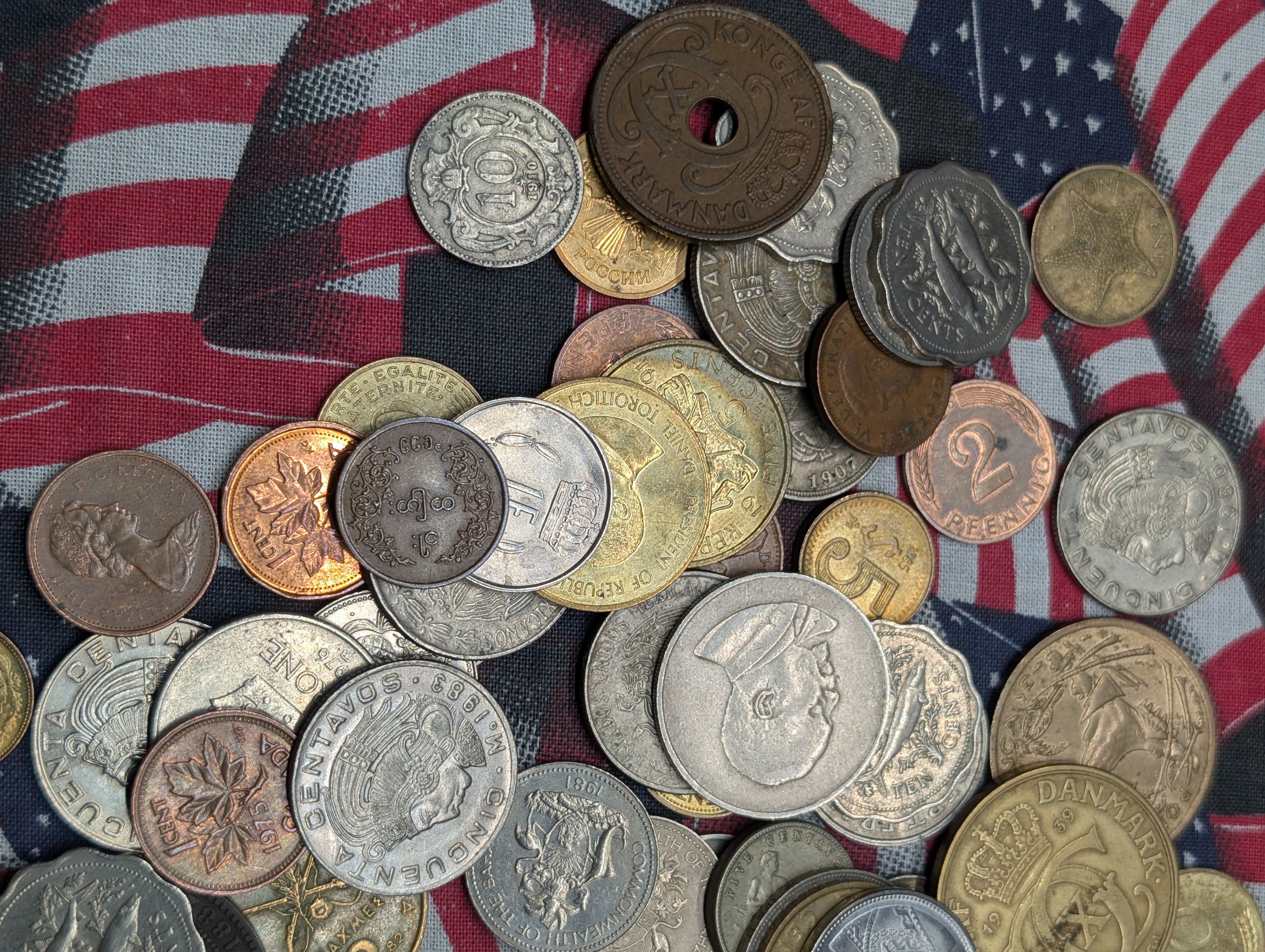 16+ Oz. Of Unsearched Foreign Coins - A Glance Shows Some Silver
