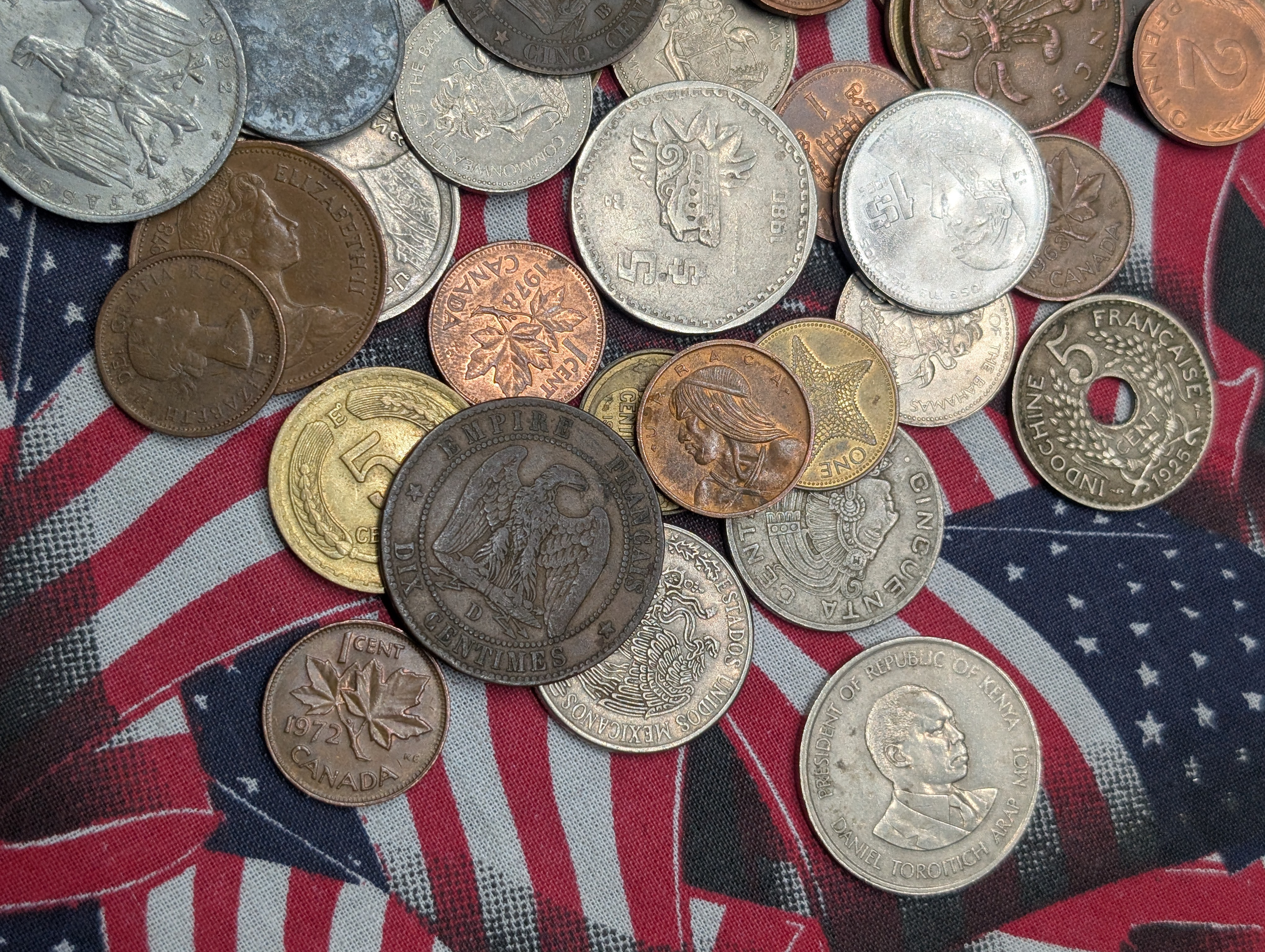 16+ Oz. Of Unsearched Foreign Coins - A Glance Shows Some Silver