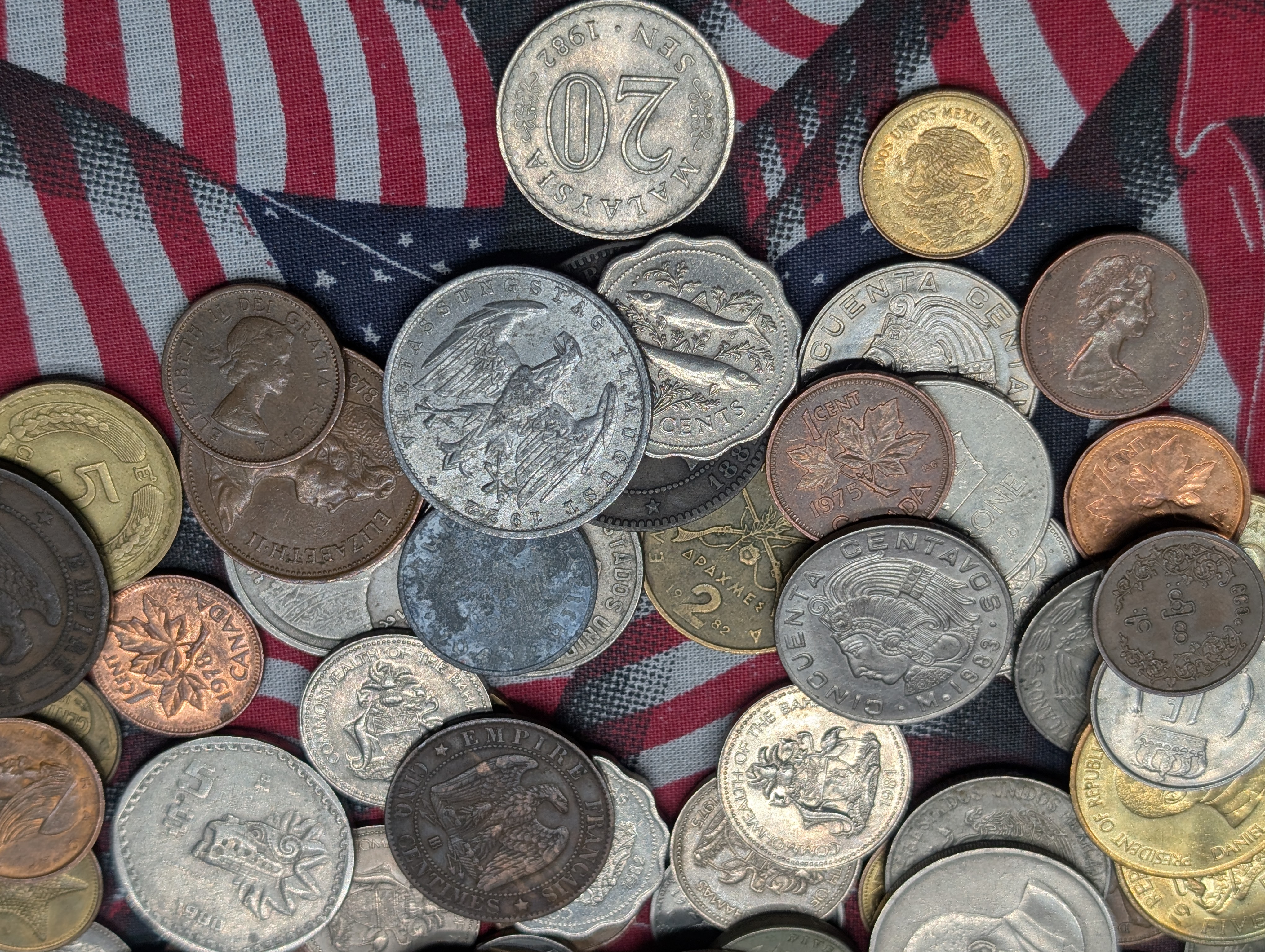 16+ Oz. Of Unsearched Foreign Coins - A Glance Shows Some Silver