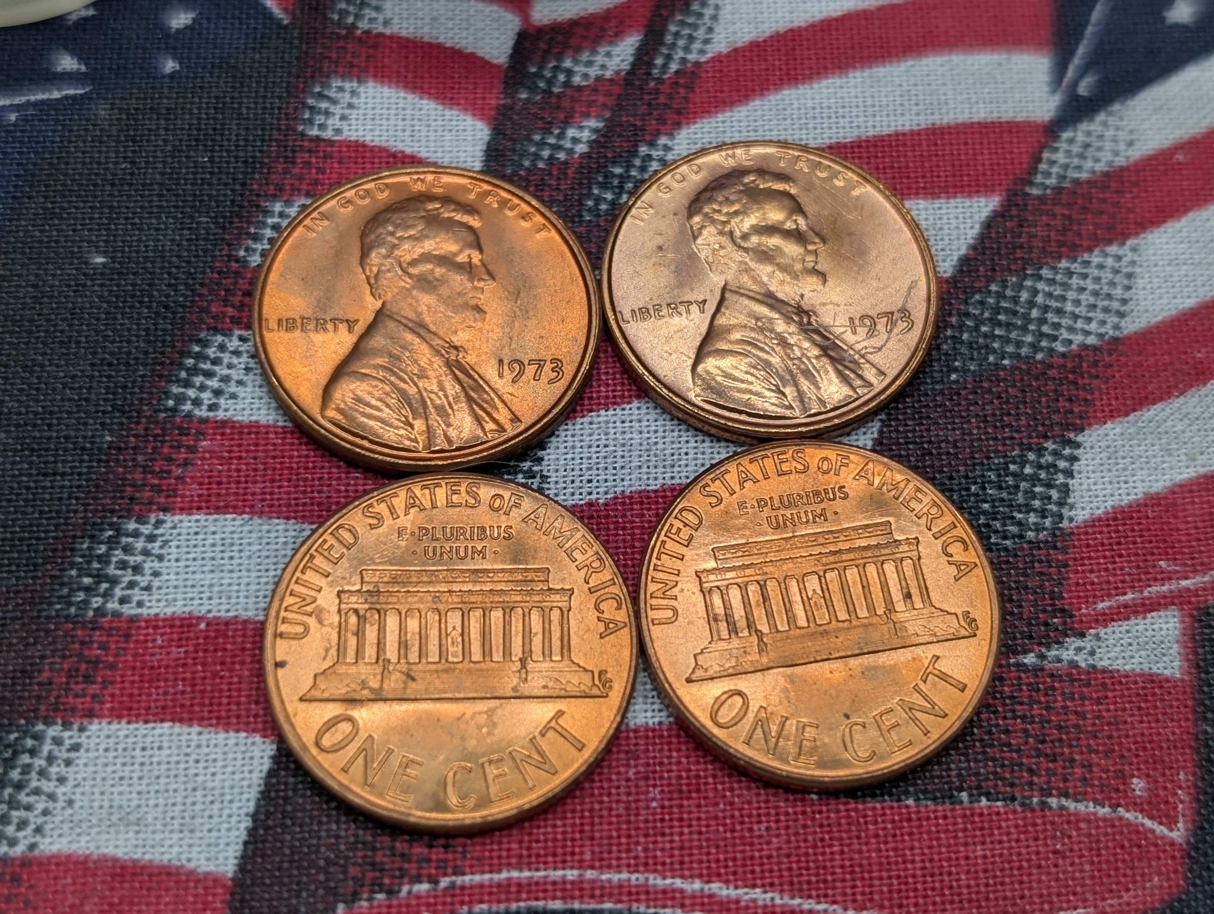 3 Rolls Lincoln Memorial Cents: 1972-S, 1973-P, and 1973-D - GEM Red BU.