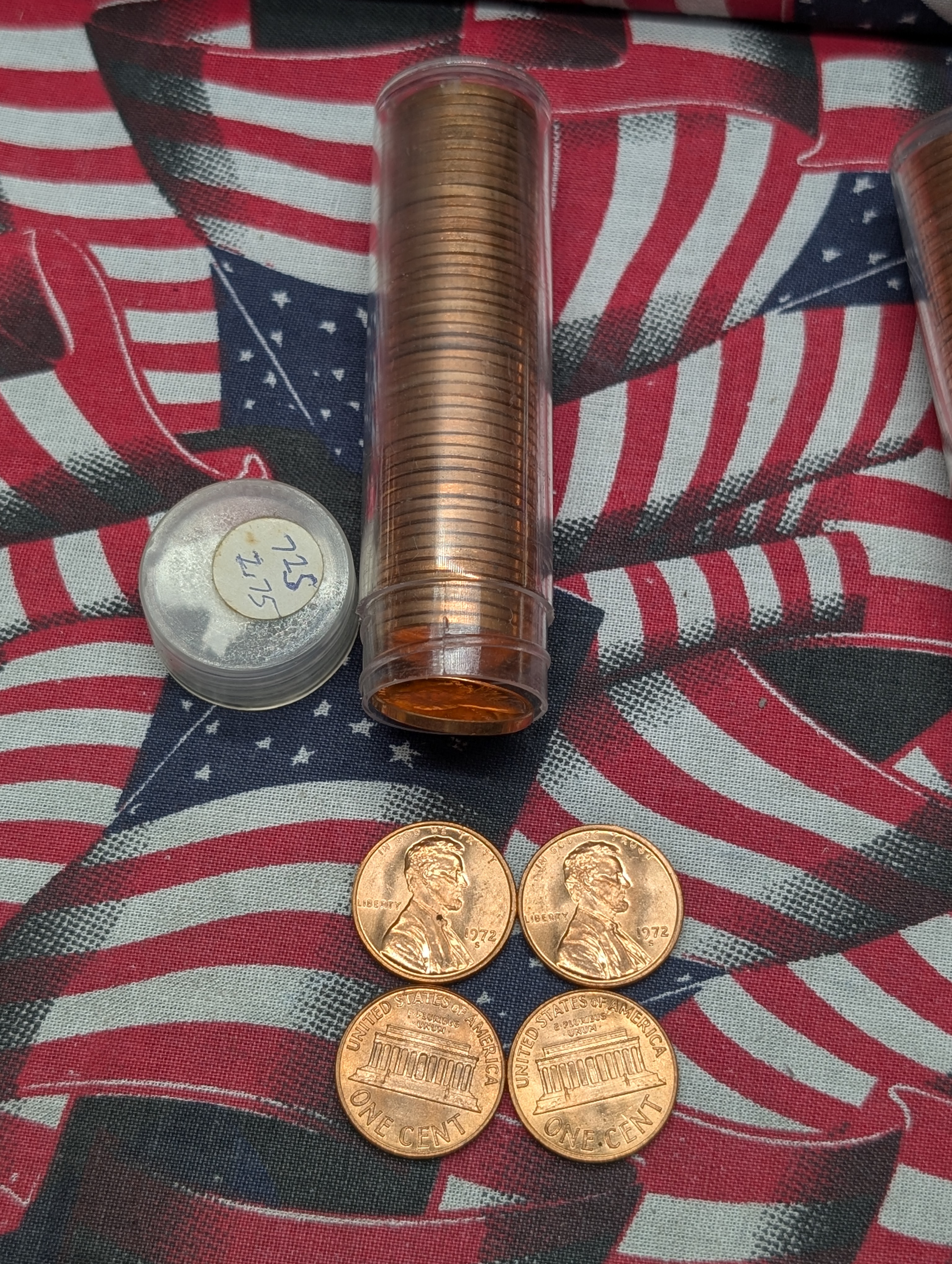 3 Rolls Lincoln Memorial Cents: 1972-S, 1973-P, and 1973-D - GEM Red BU.