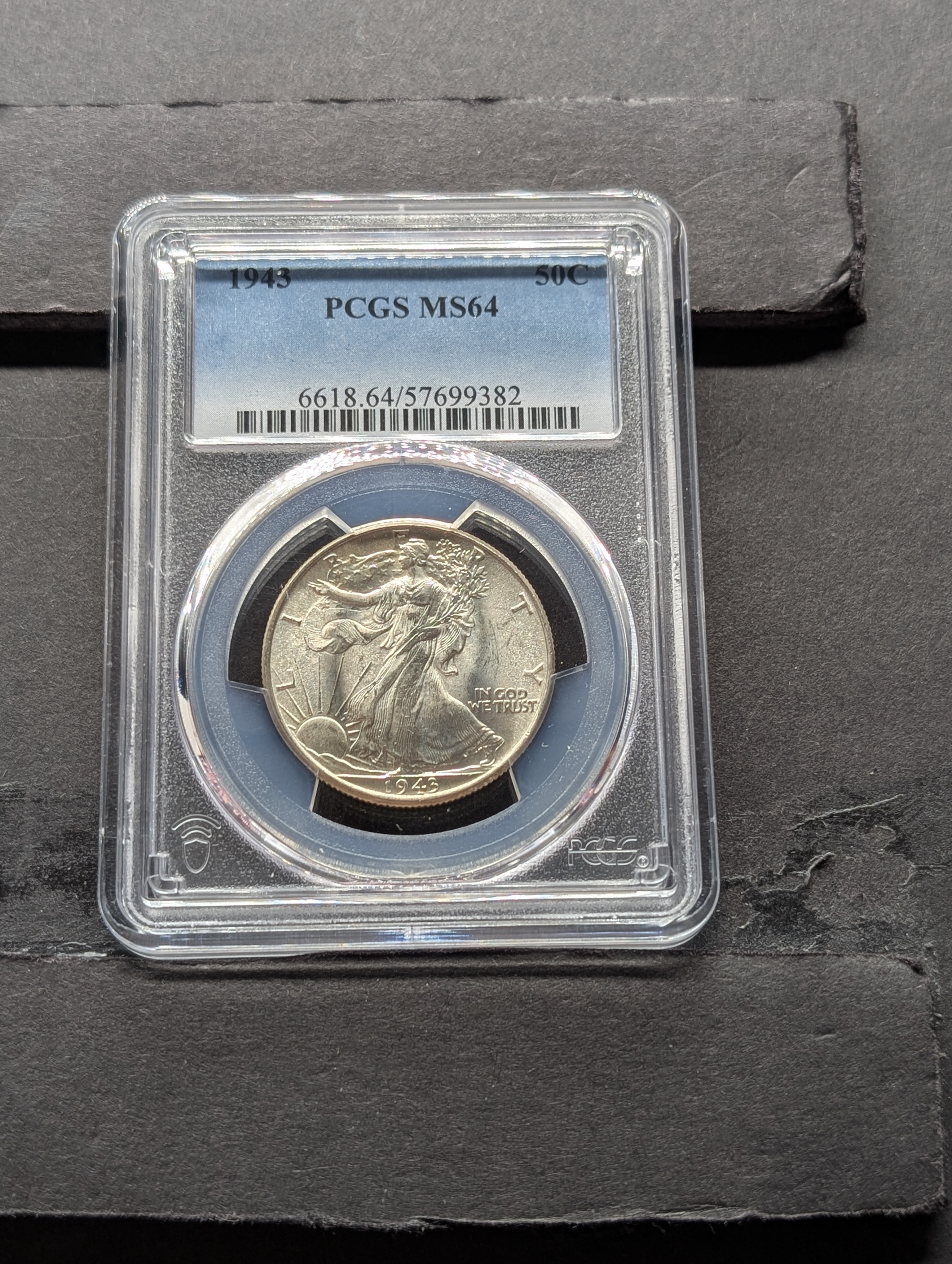 1943-P Walking Liberty 90% Silver Half Dollar PCGS MS64
