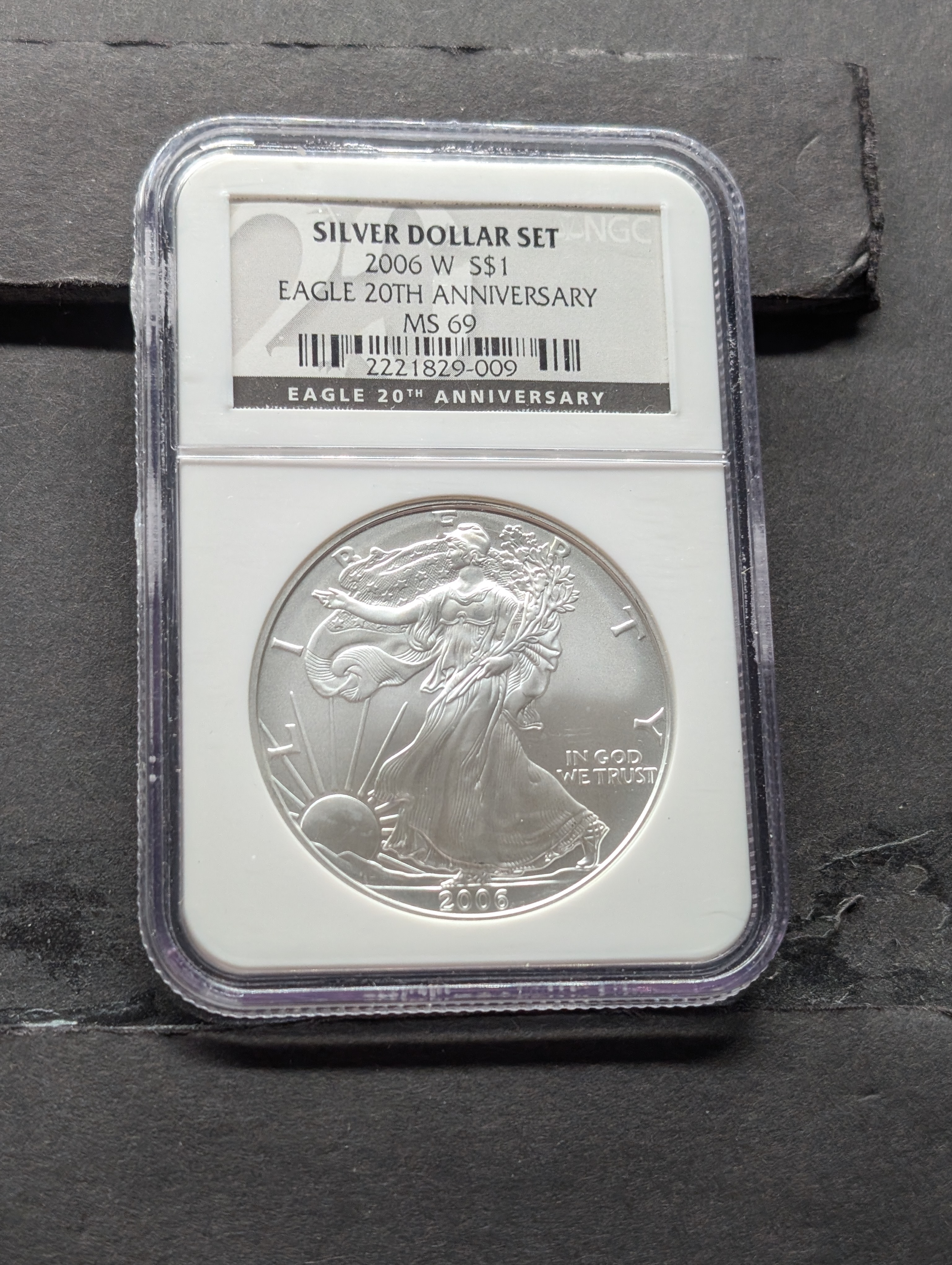 2006-W American Silver Eagle 1 Oz. .999 Silver NGC MS 69 - 20th Anniversary