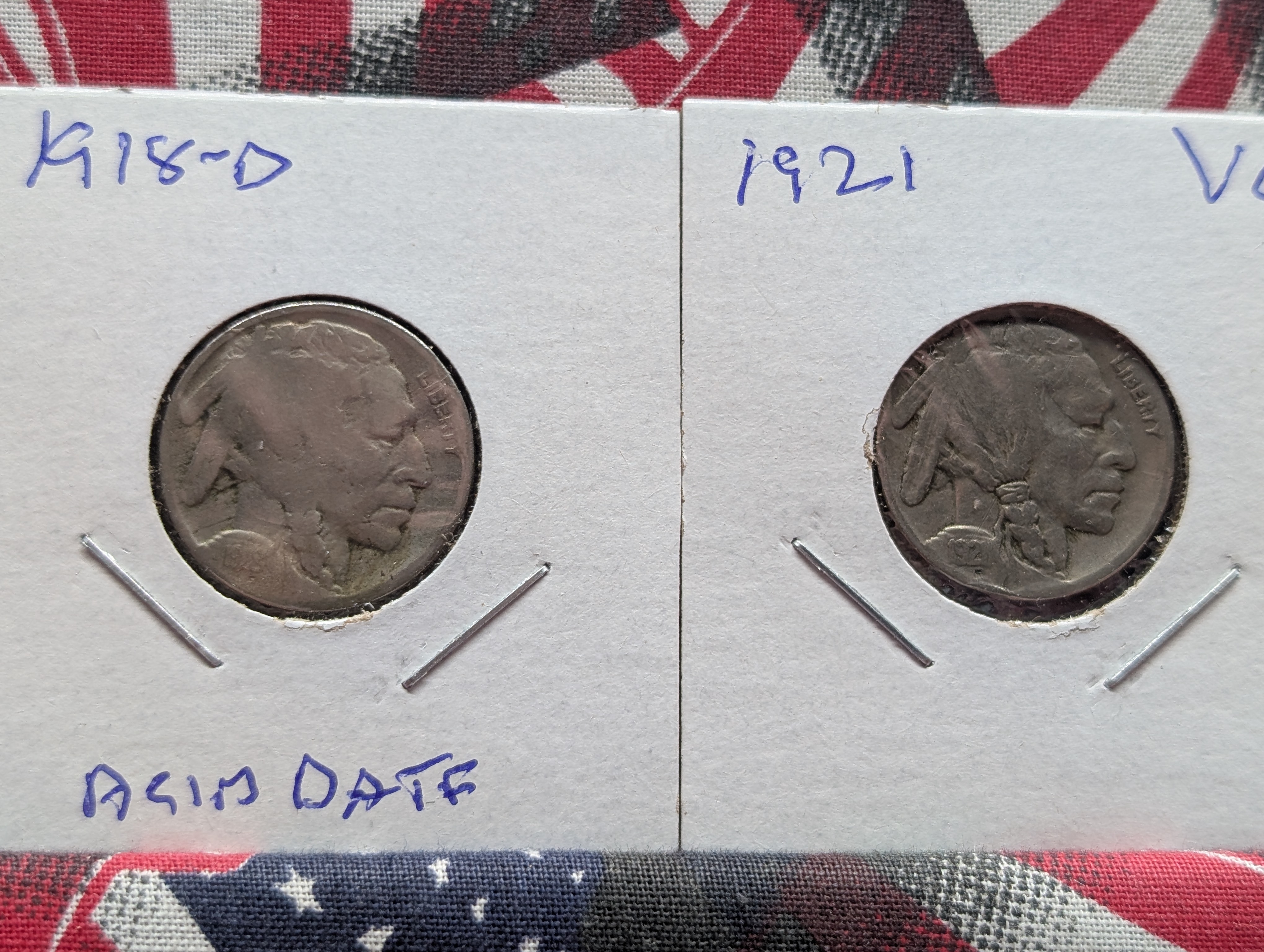 (9) Indian Head Buffalo Nickels - 1913 Var. 1 and 2, 2- 1916-D & 1918 Acid Treated Date, 1918 w/ Cud, 1921, 1925-S, 1929-S