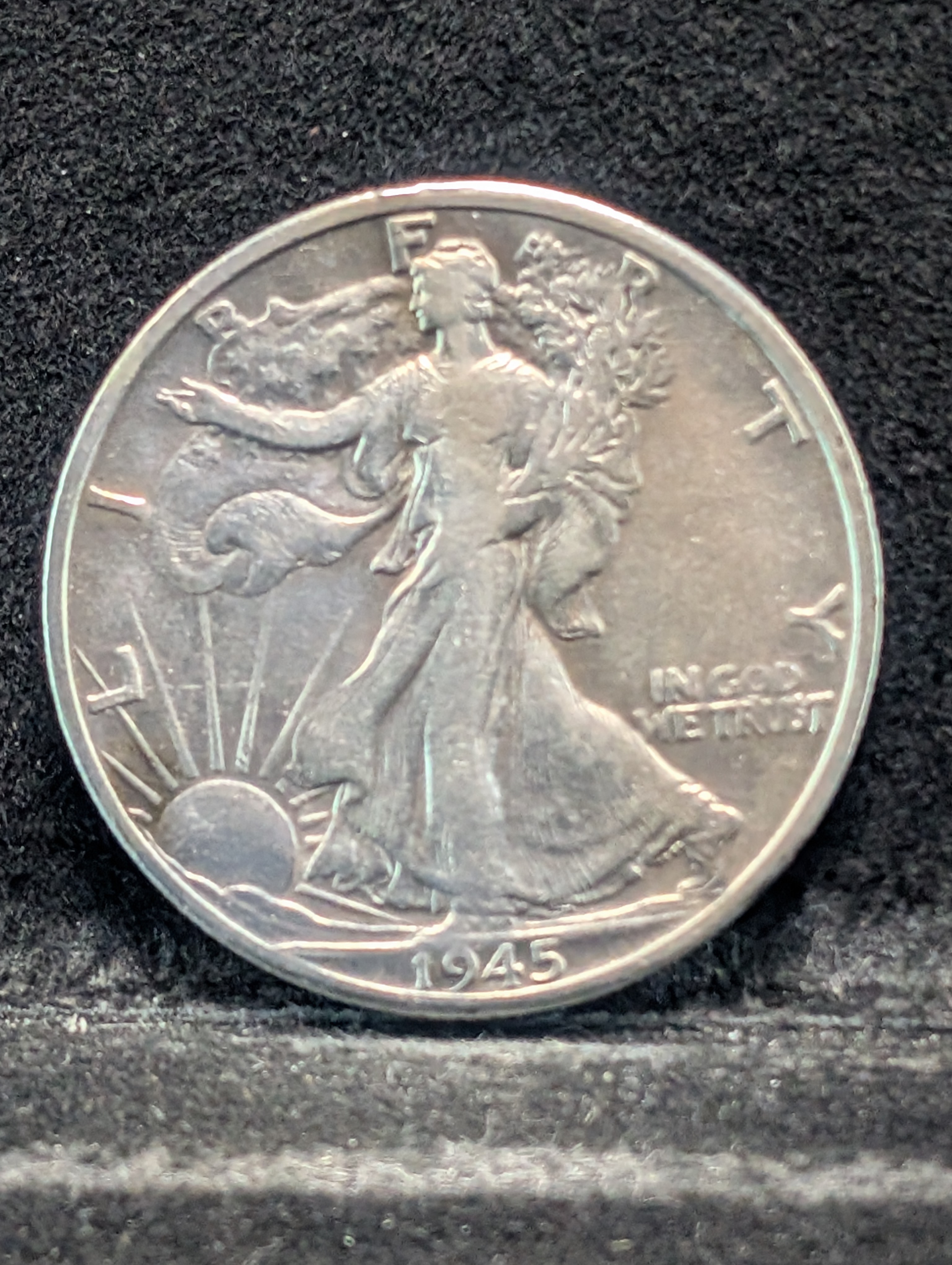 1945-D Walking Liberty Half Dollar, 90% Silver