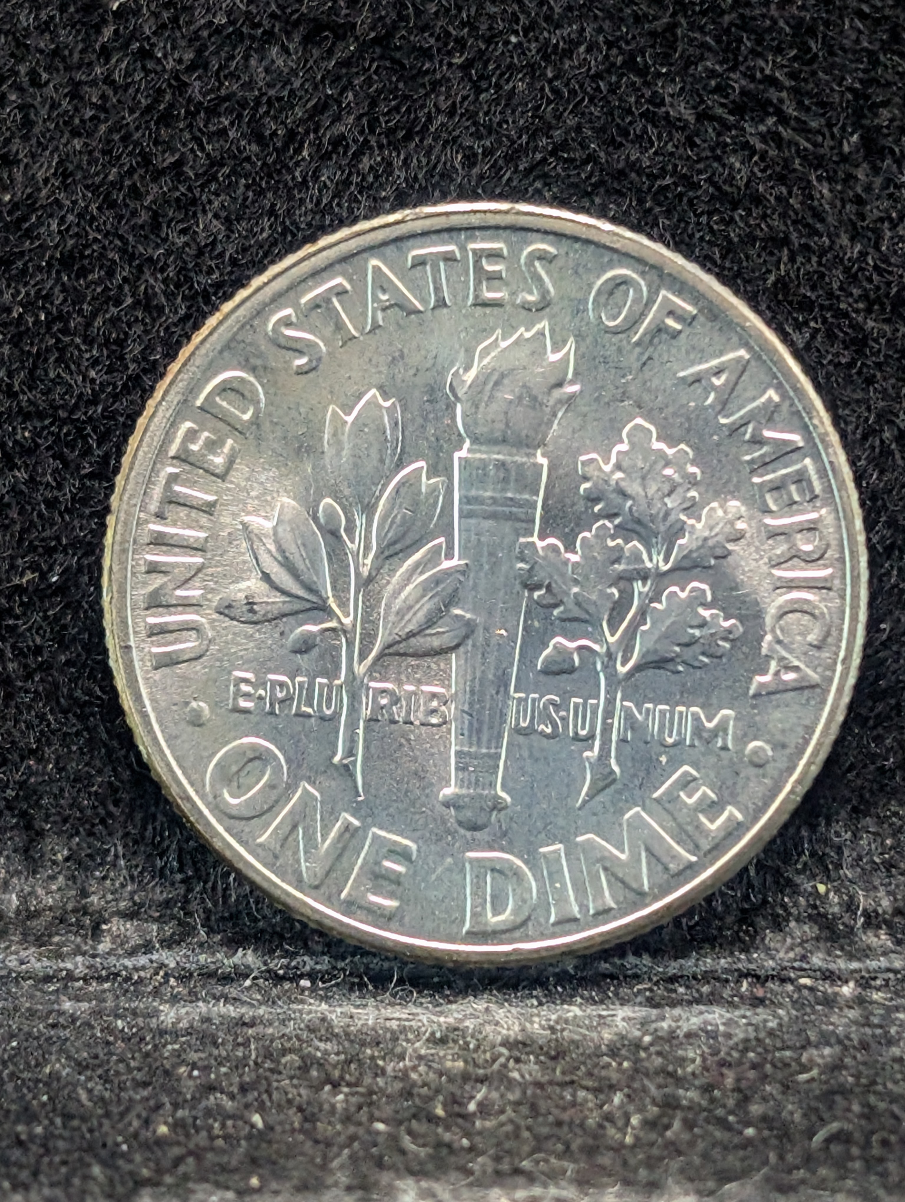 1946-P Roosevelt Dime, 90% Silver, First Year, Split Bands.