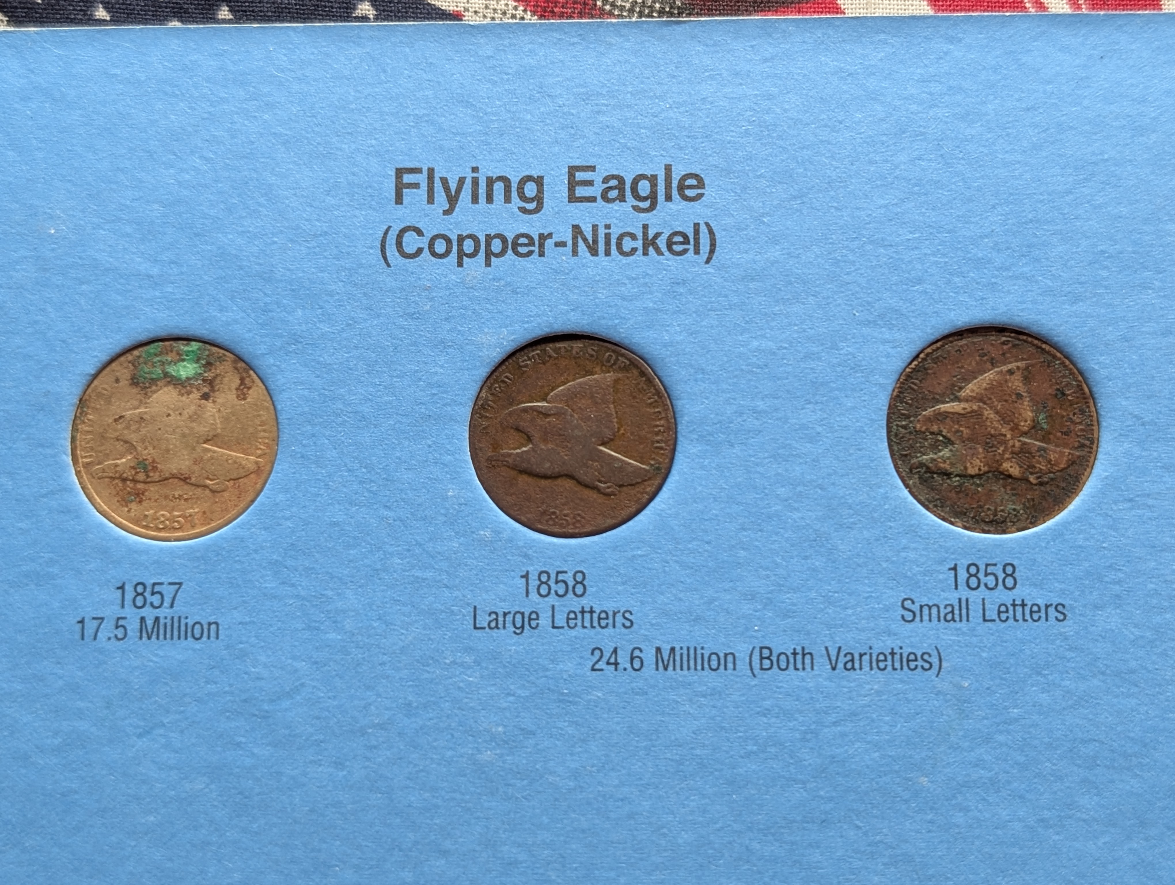 1857 to 1909 Indian Head Cent Whitman Folder w/ 39 Coins - INCLUDES A 1857, 1858 S. L. & 1858 L.L Flying Eagle Cents, 1860 is in the wrong s