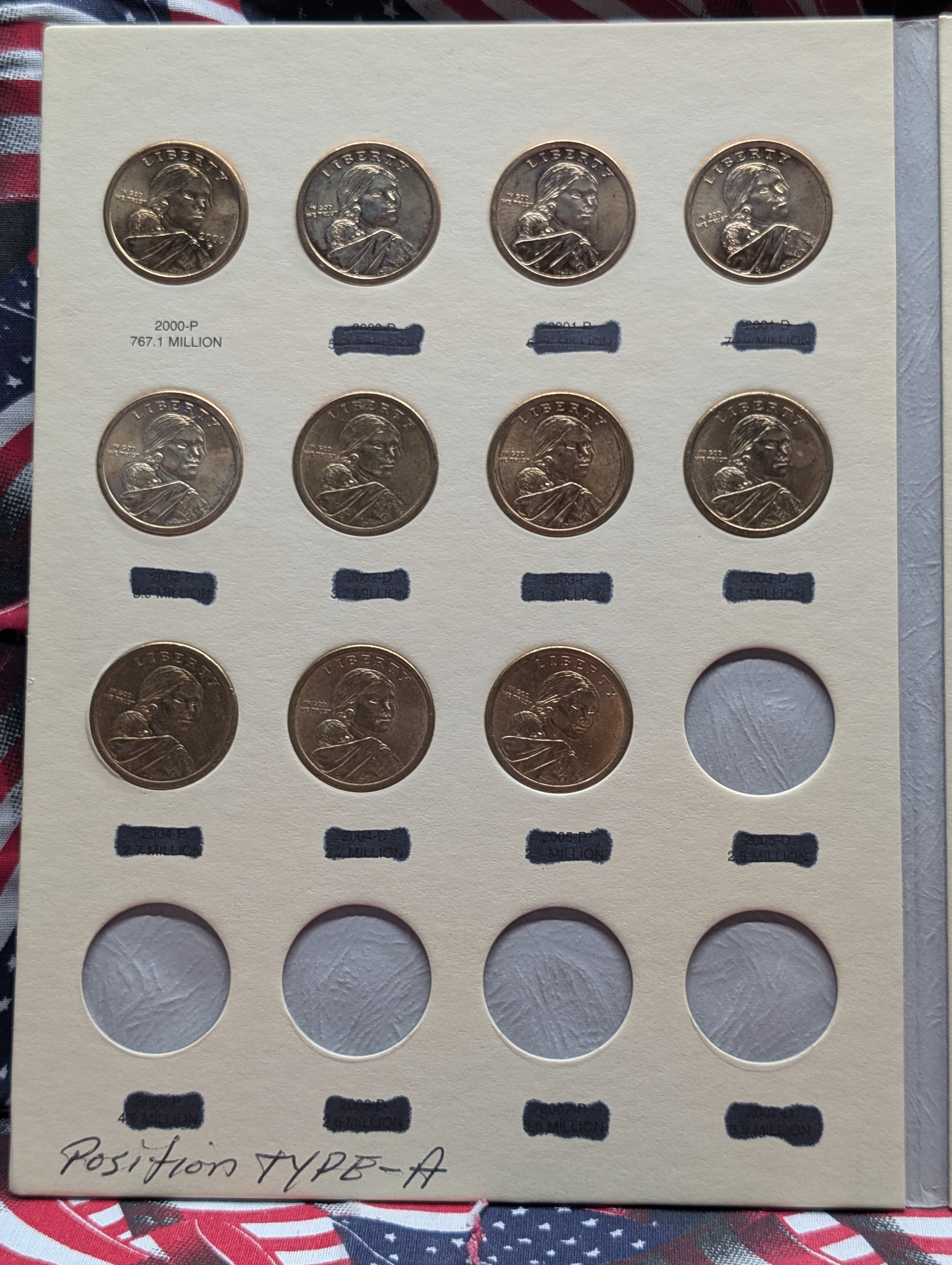 Littleton Sacagawea & Native American Dollar Littleton Folder (2000–2015), includes 17 coins.