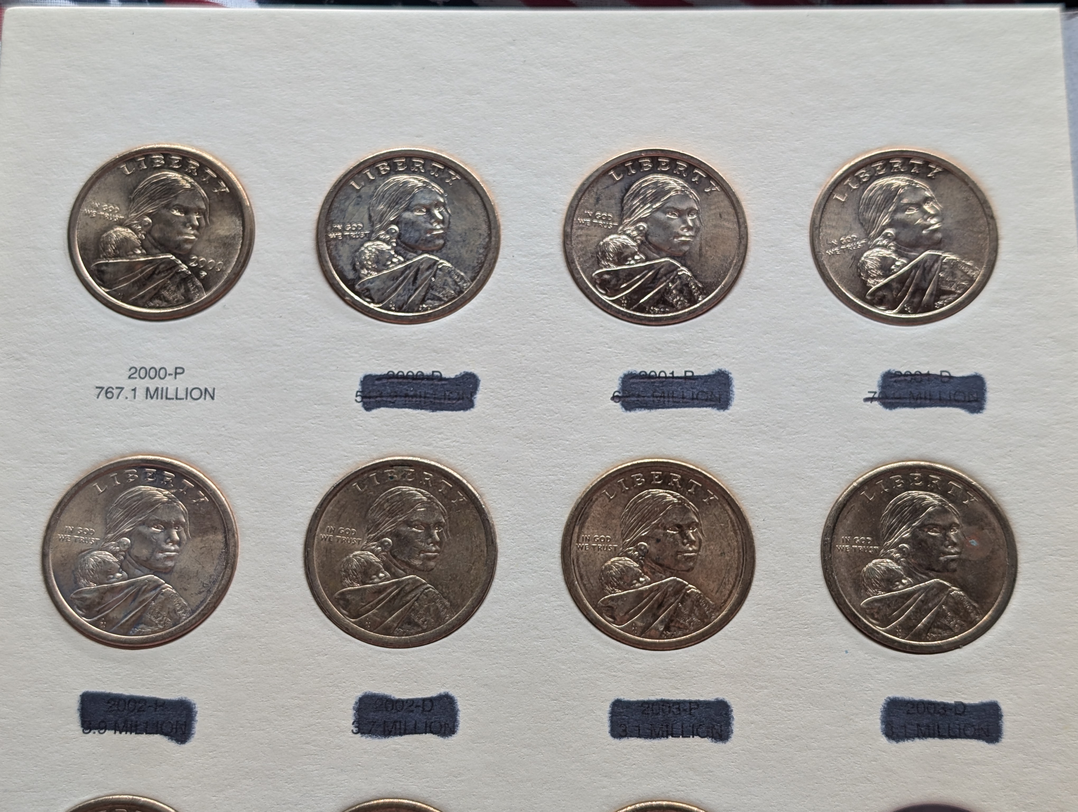 Littleton Sacagawea & Native American Dollar Littleton Folder (2000–2015), includes 17 coins.