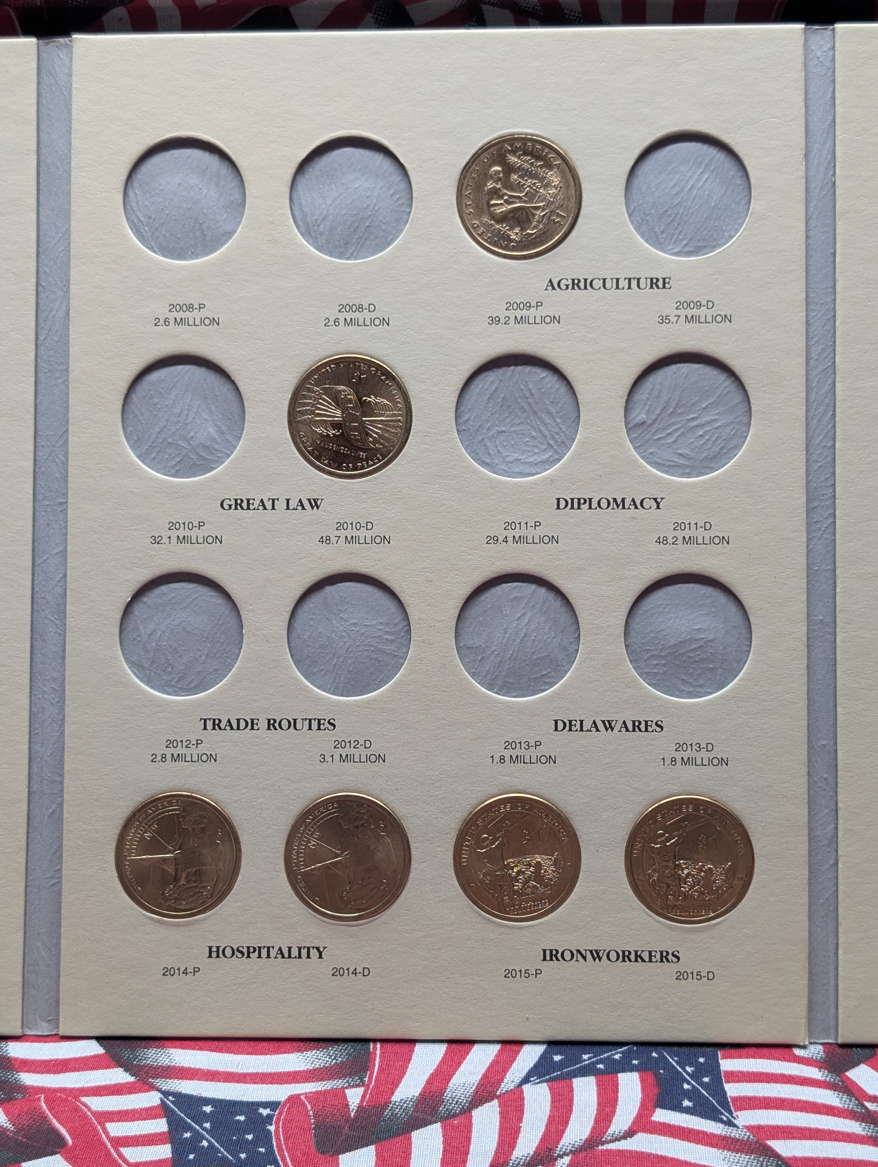 Littleton Sacagawea & Native American Dollar Littleton Folder (2000–2015), includes 17 coins.