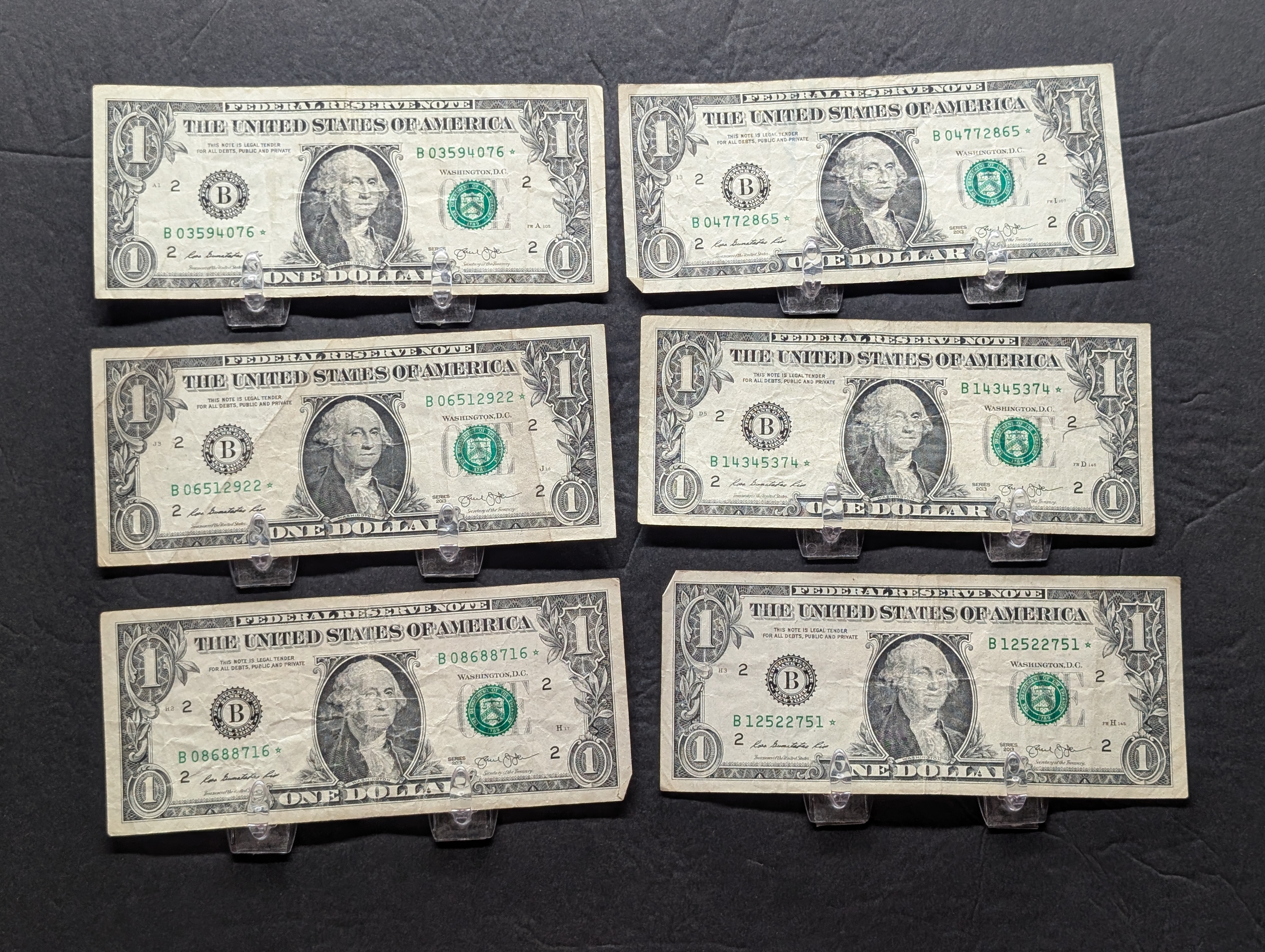 (6) 2013 Series One Dollar Star Replacement Notes, New York