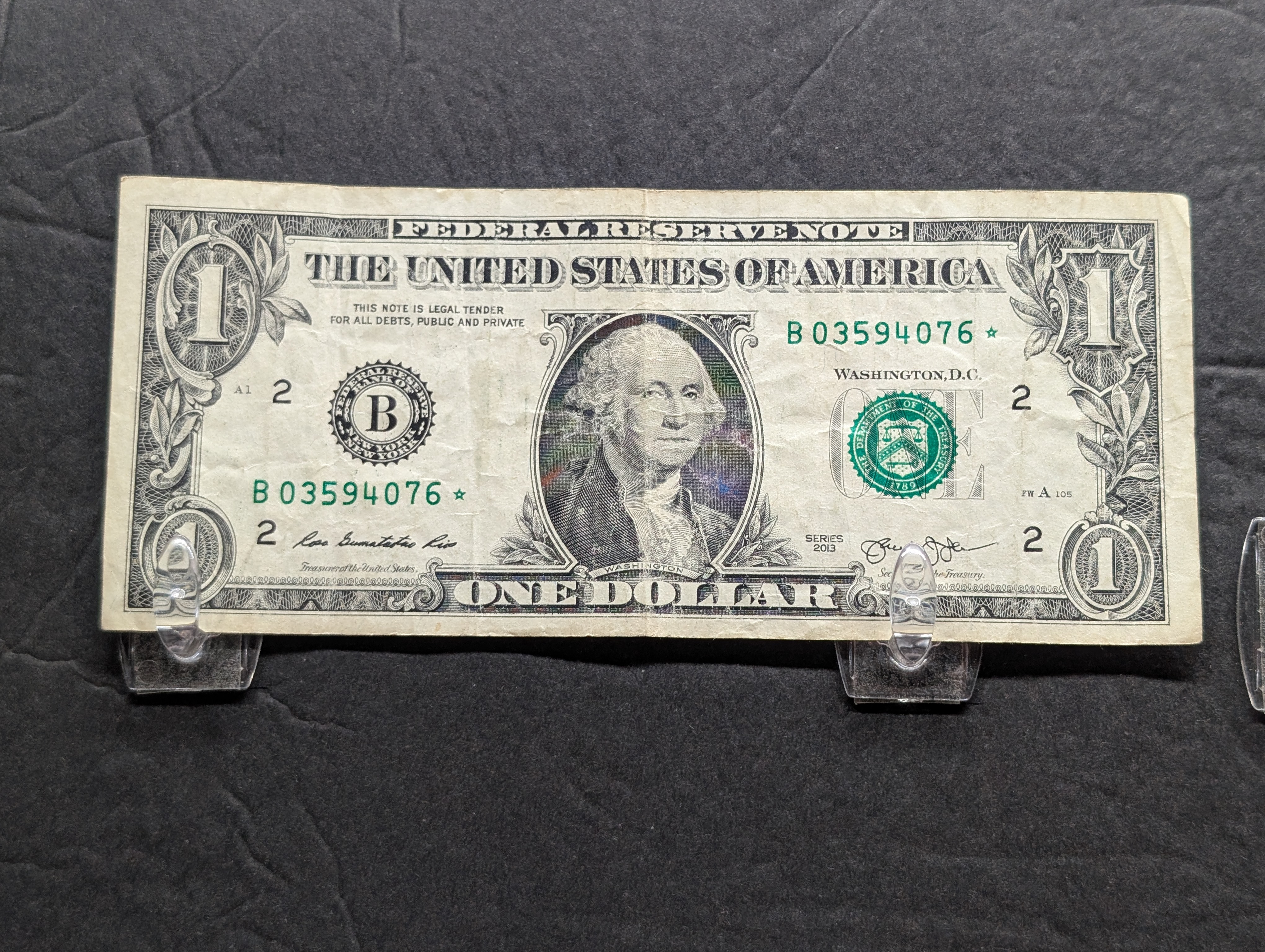 (6) 2013 Series One Dollar Star Replacement Notes, New York