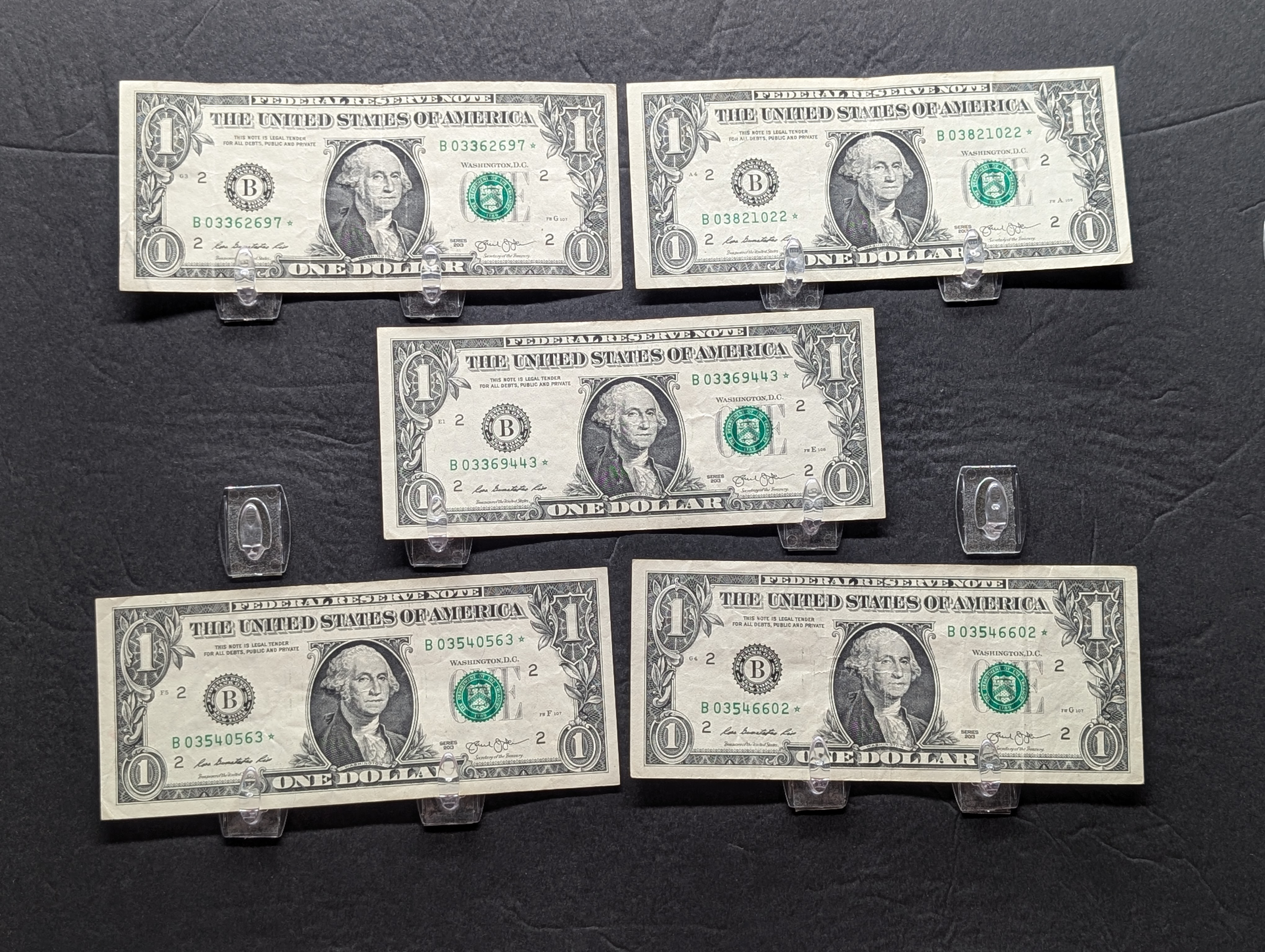 (5) 2013 Series One Dollar Star Replacement Notes, New York