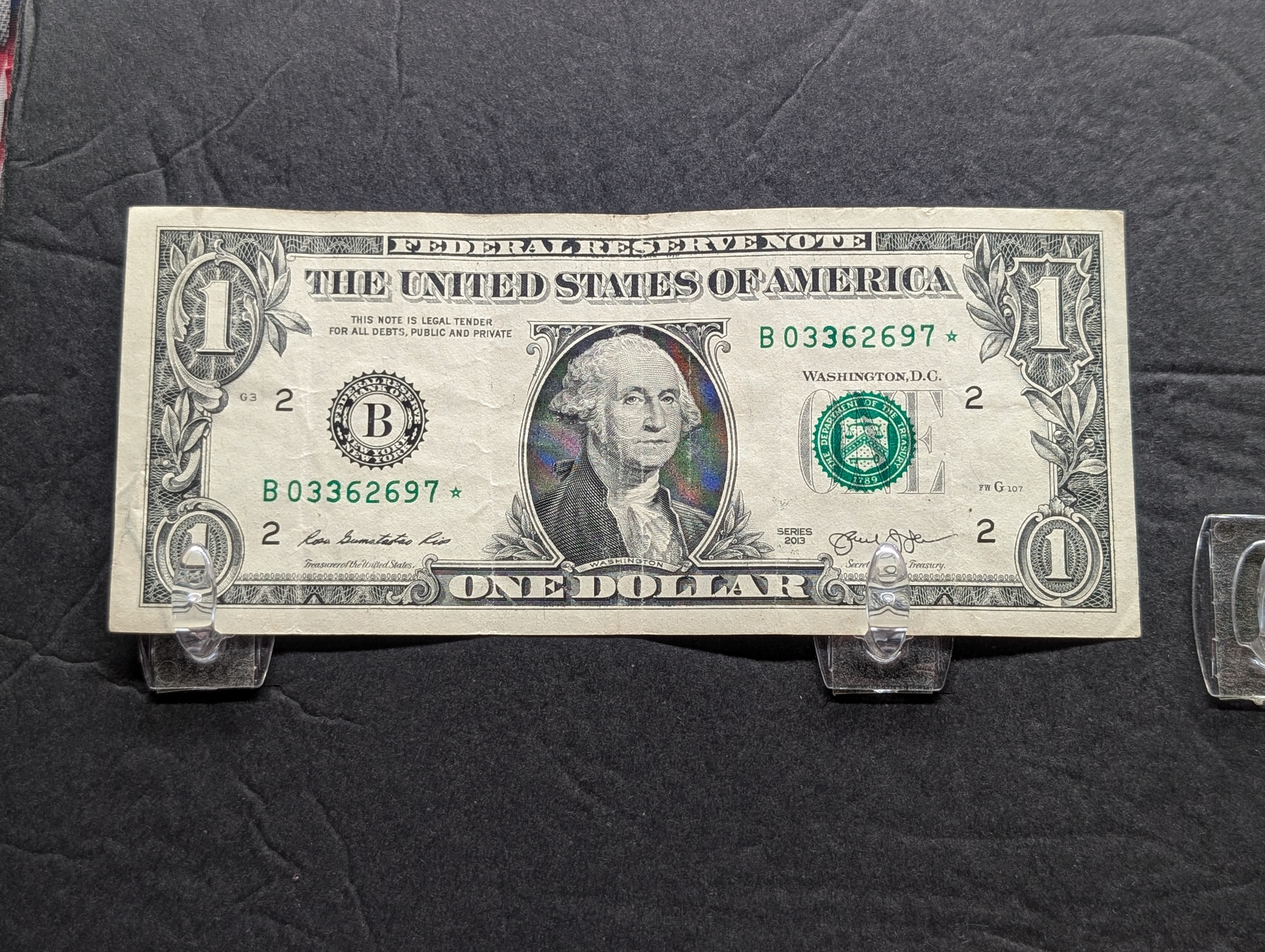 (5) 2013 Series One Dollar Star Replacement Notes, New York
