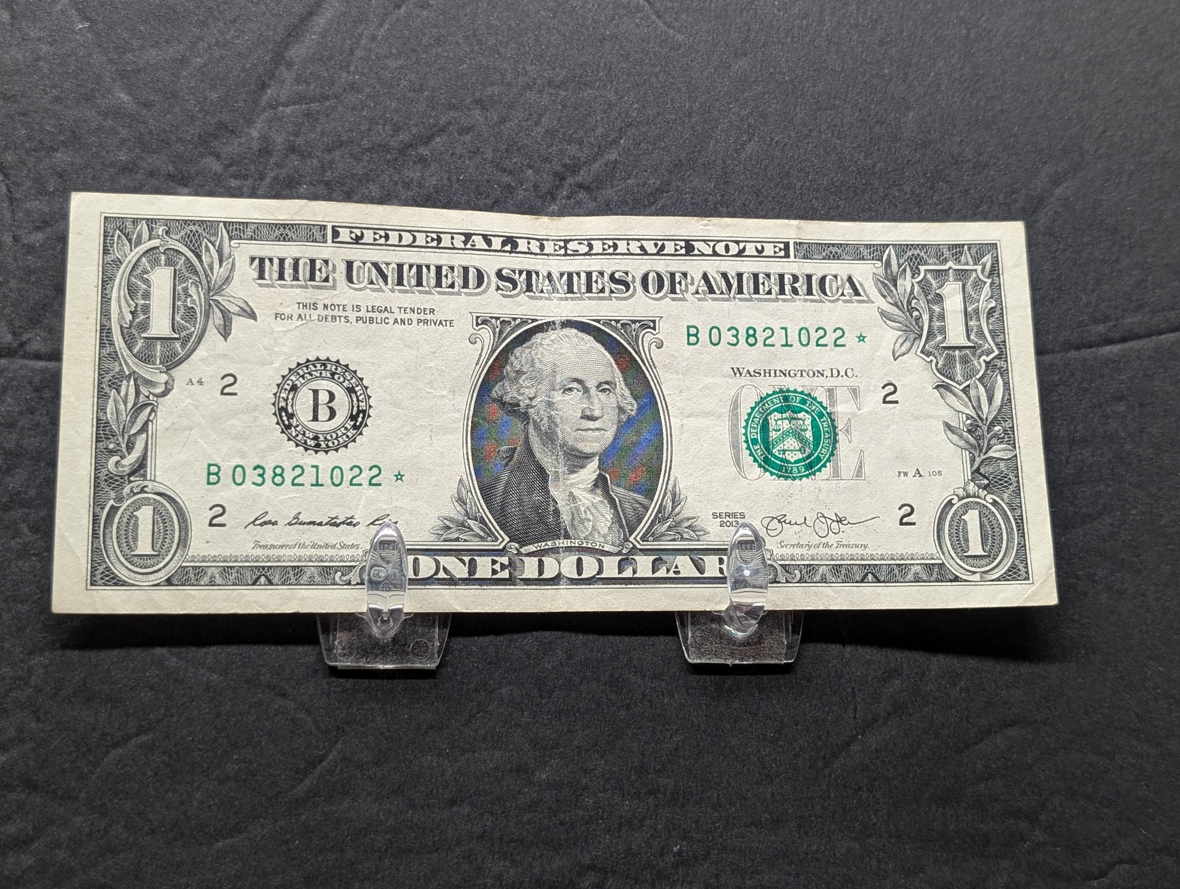 (5) 2013 Series One Dollar Star Replacement Notes, New York