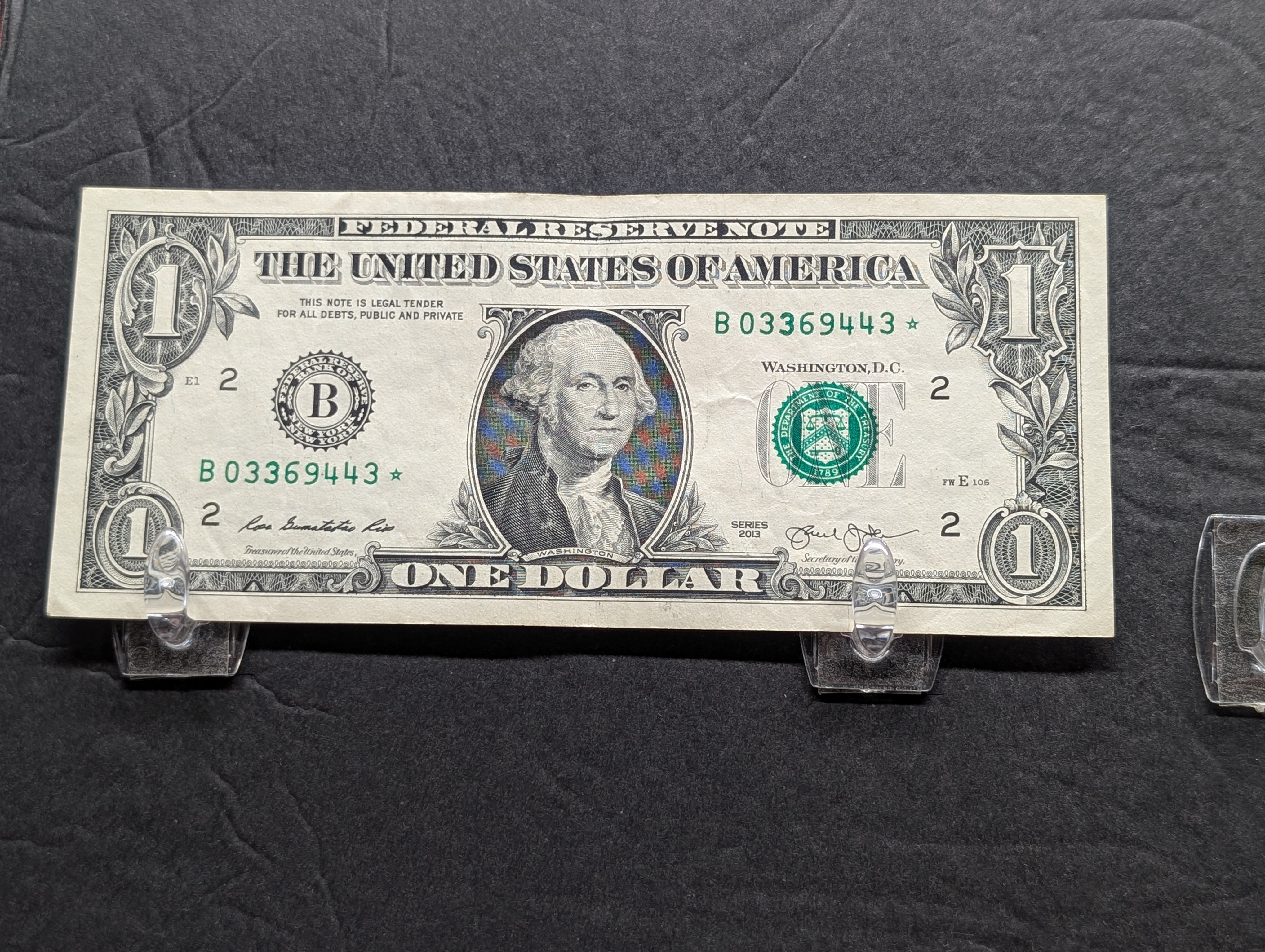 (5) 2013 Series One Dollar Star Replacement Notes, New York