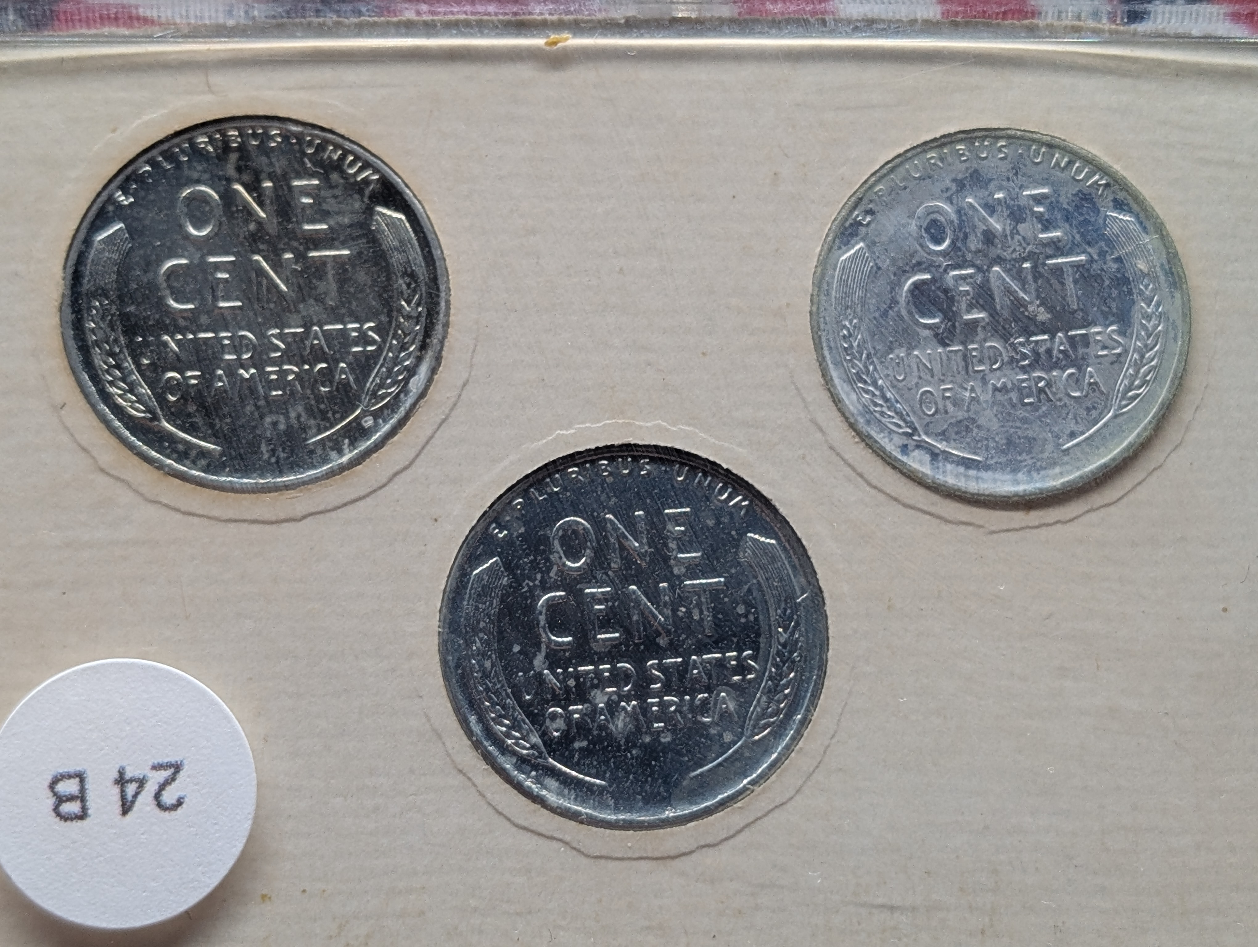1943 P, D & S Wartime Lincoln Steel Wheat Cents