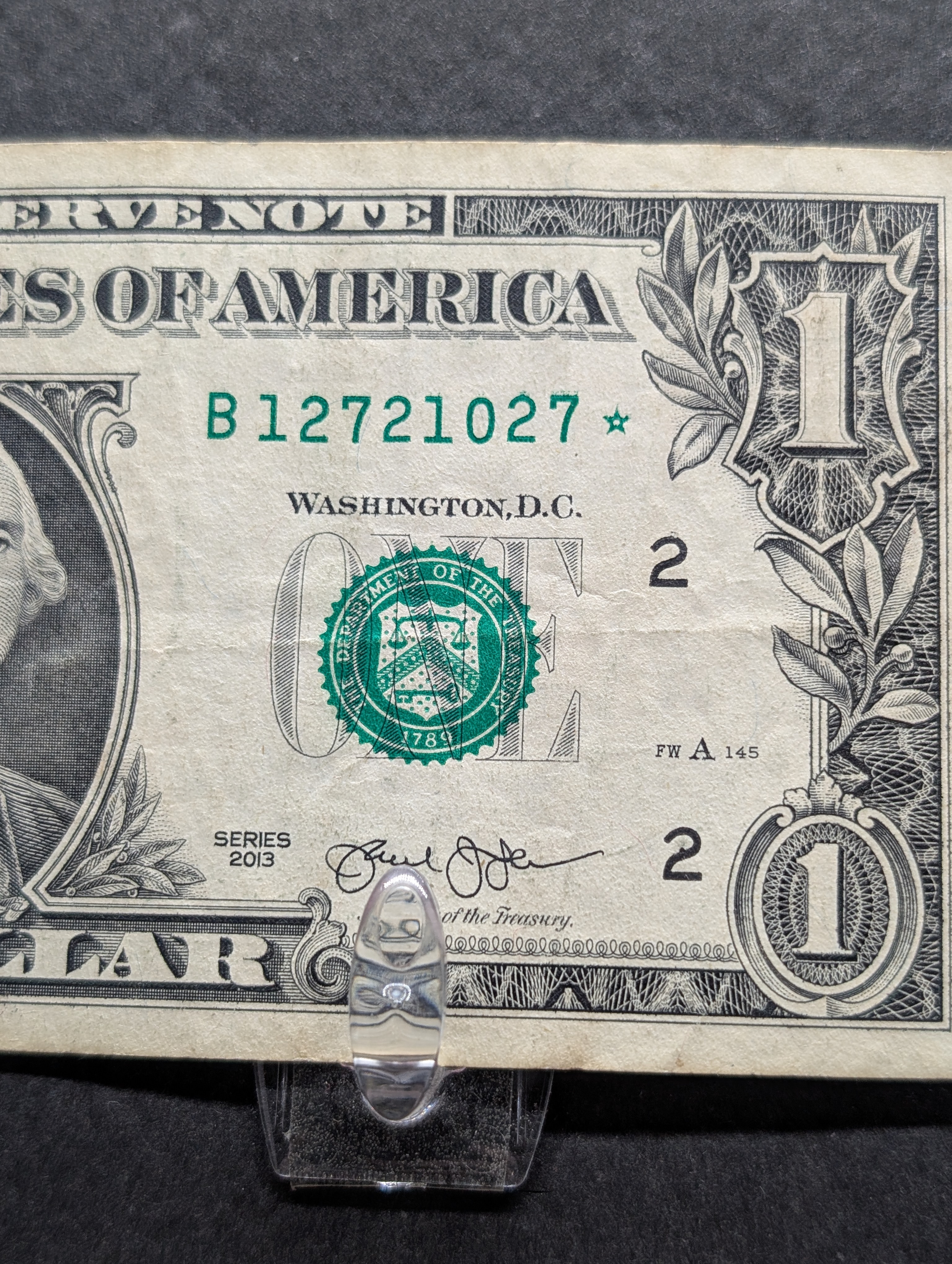 (5) 2013 Series One Dollar Star Replacement Notes, New York, One is a James Bond Star Note.