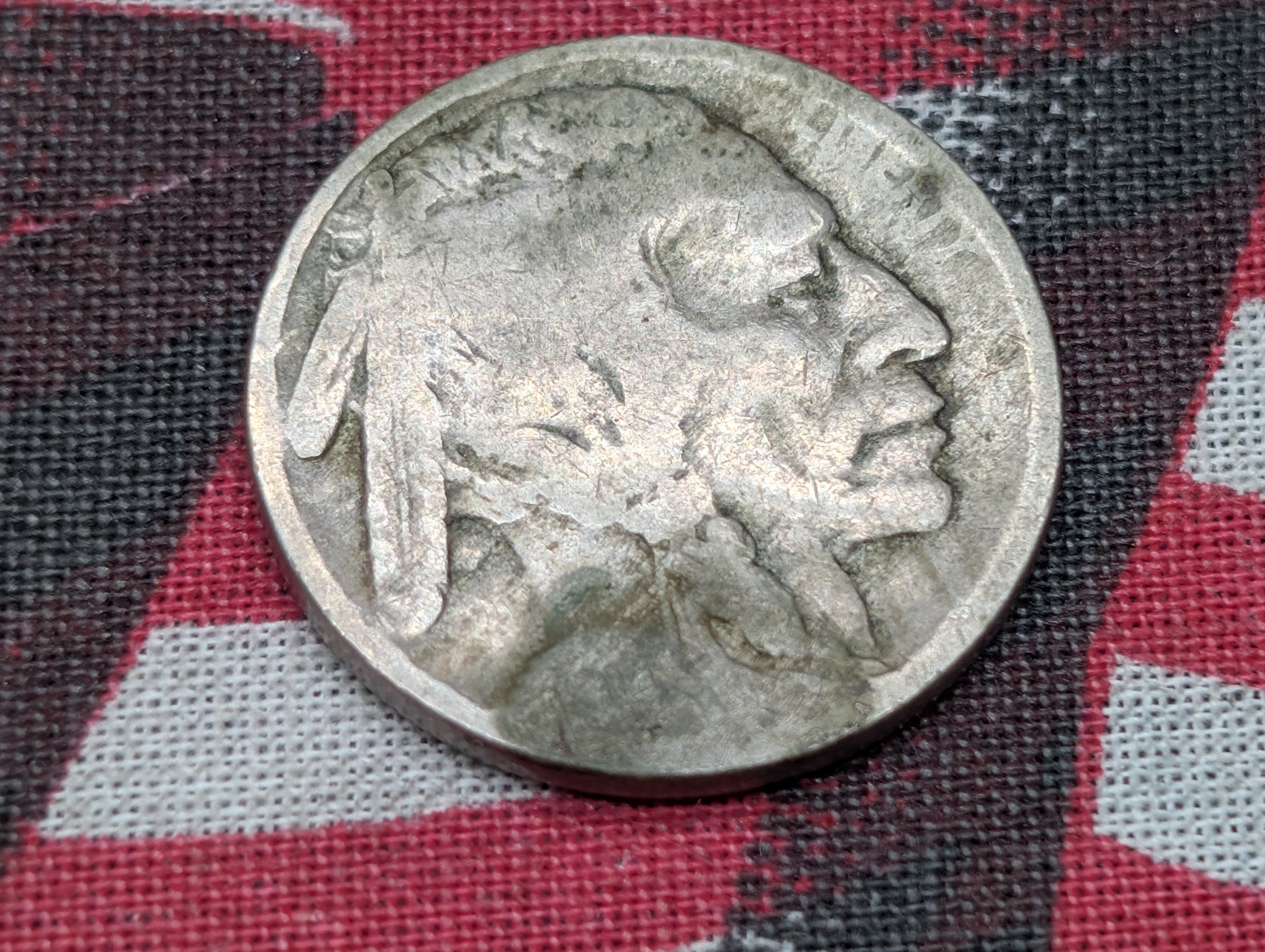 1914 Indian Head Buffalo Nickel - 20,664,463 Minted - Acid Treated to bring out Date.