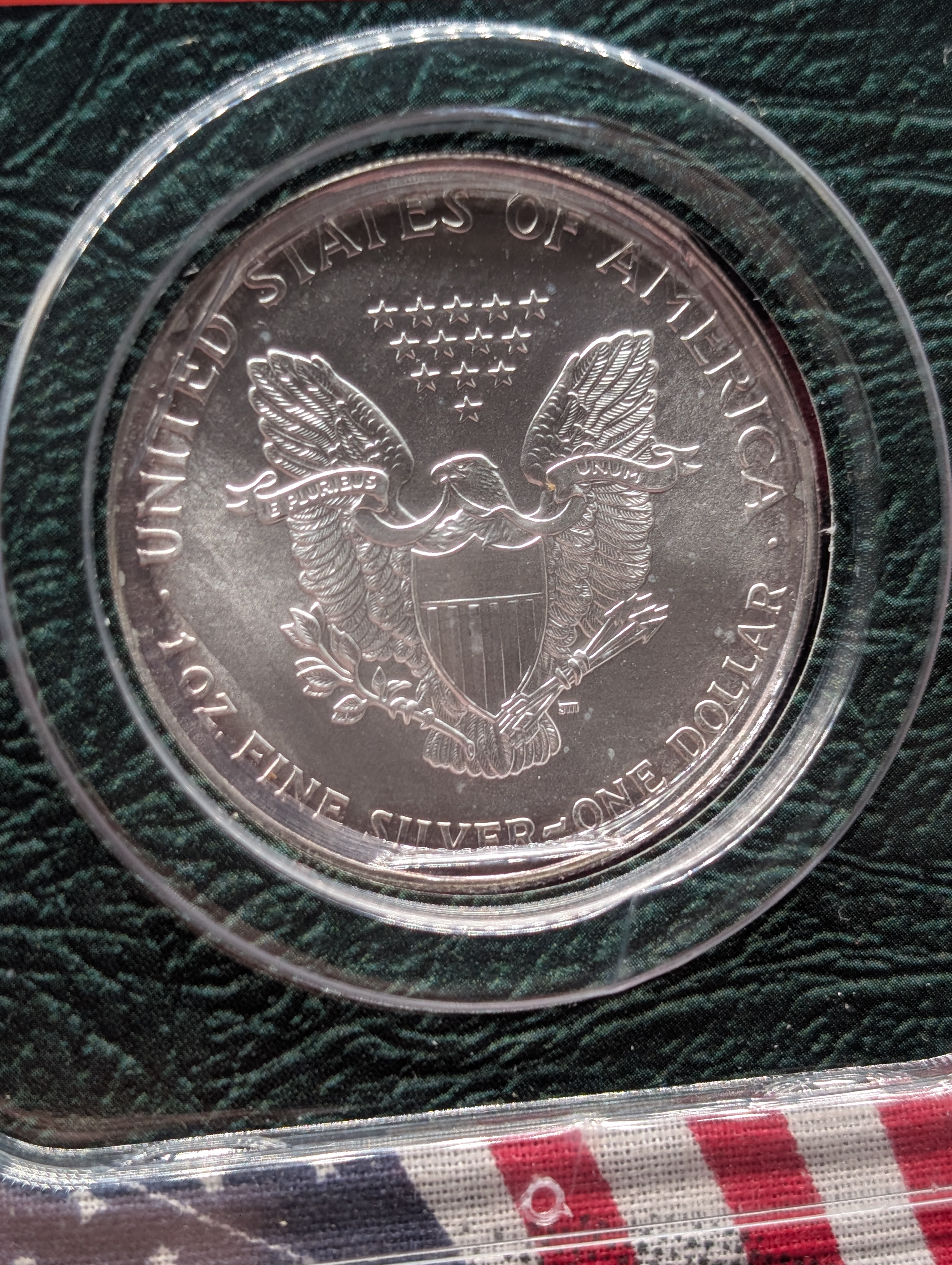 1999 American Silver Eagle, .999 Fine Silver One Troy Ounce, UNC.