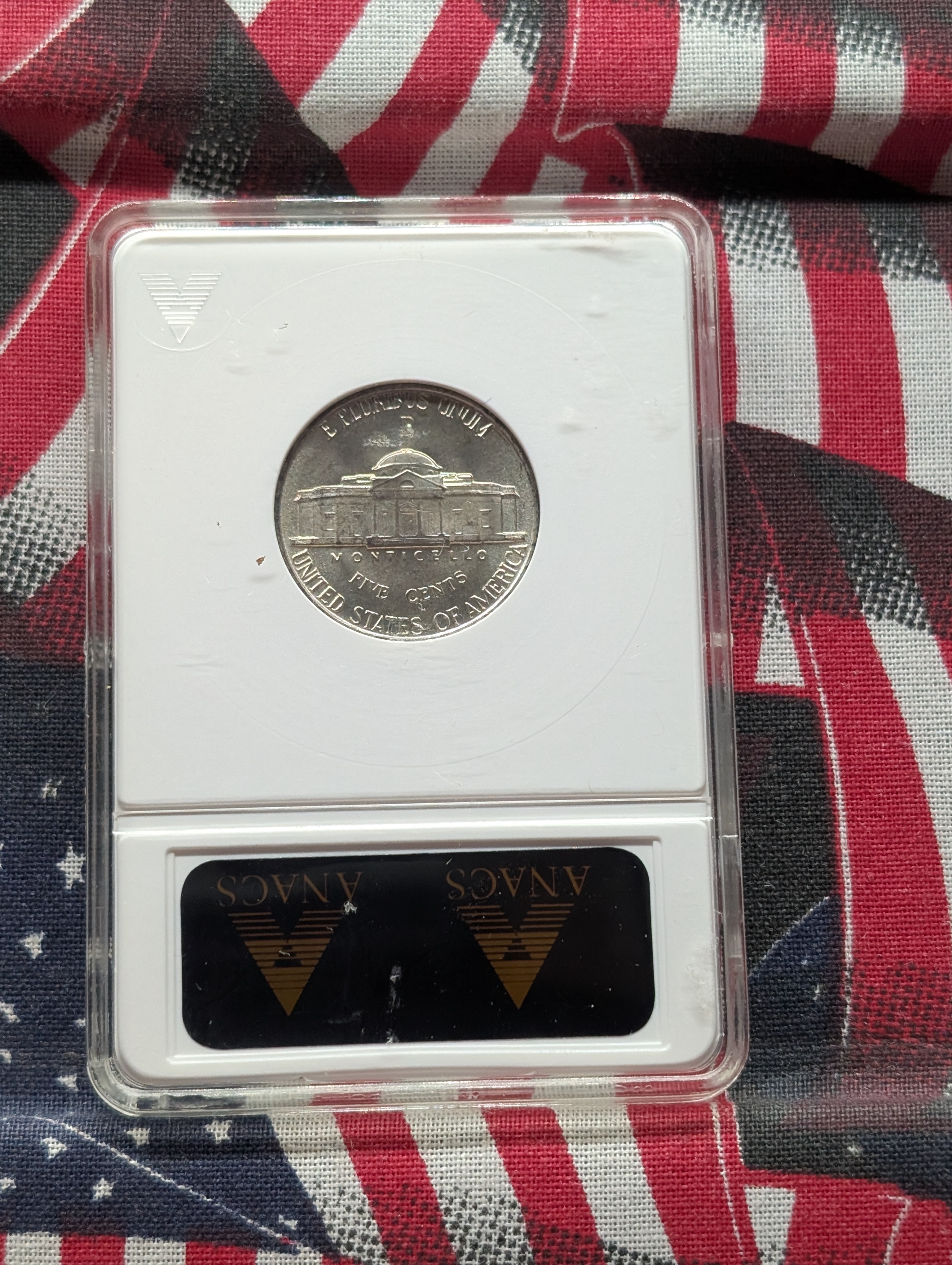 1942-P/P Jefferson 35% Silver War Nickel ANACS MS 65, RPM-9 Repunched Mint Mark