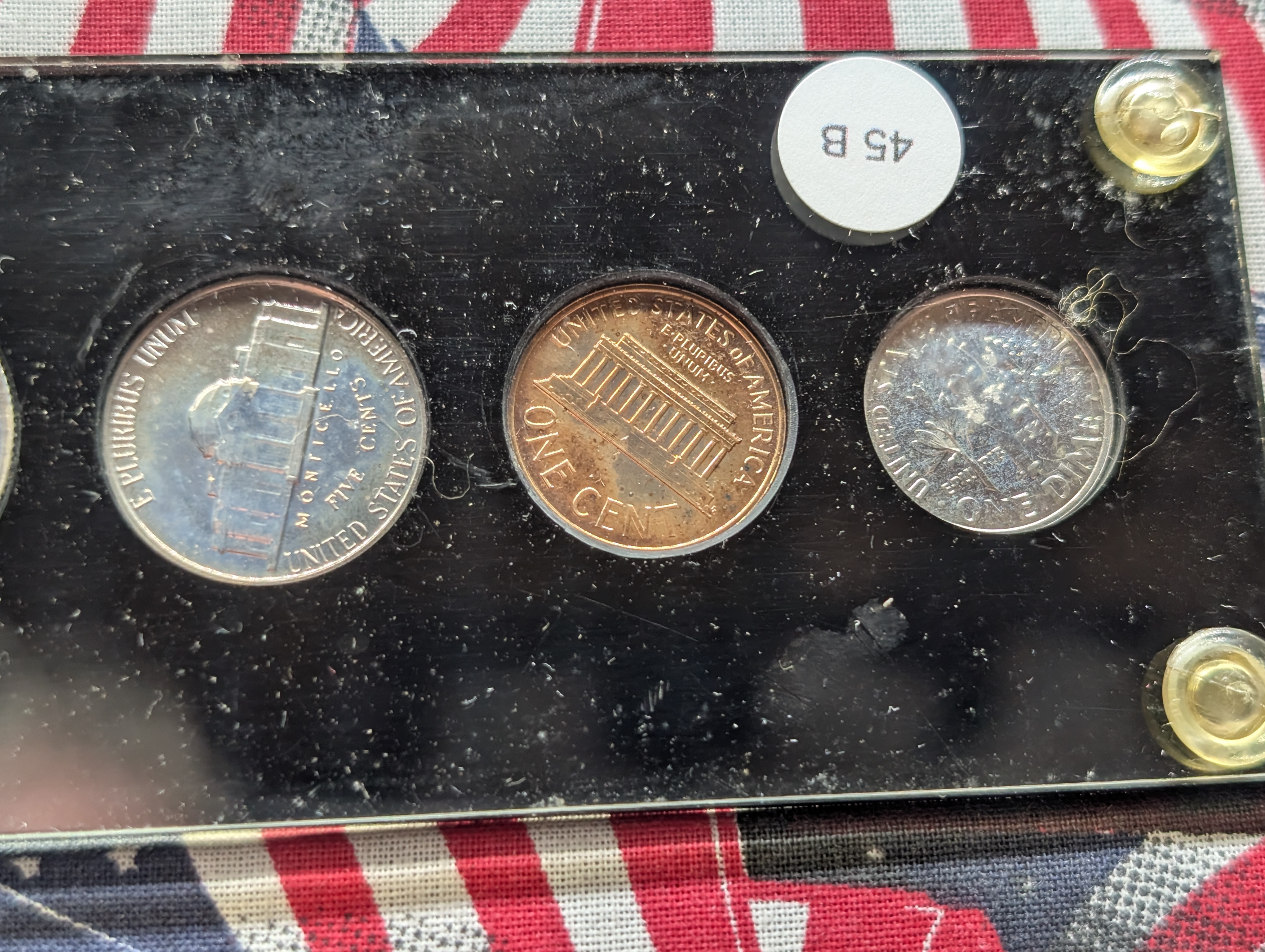 1963 Silver U.S. Coin Set, In Plastic Case, Three 90% Silver Coins