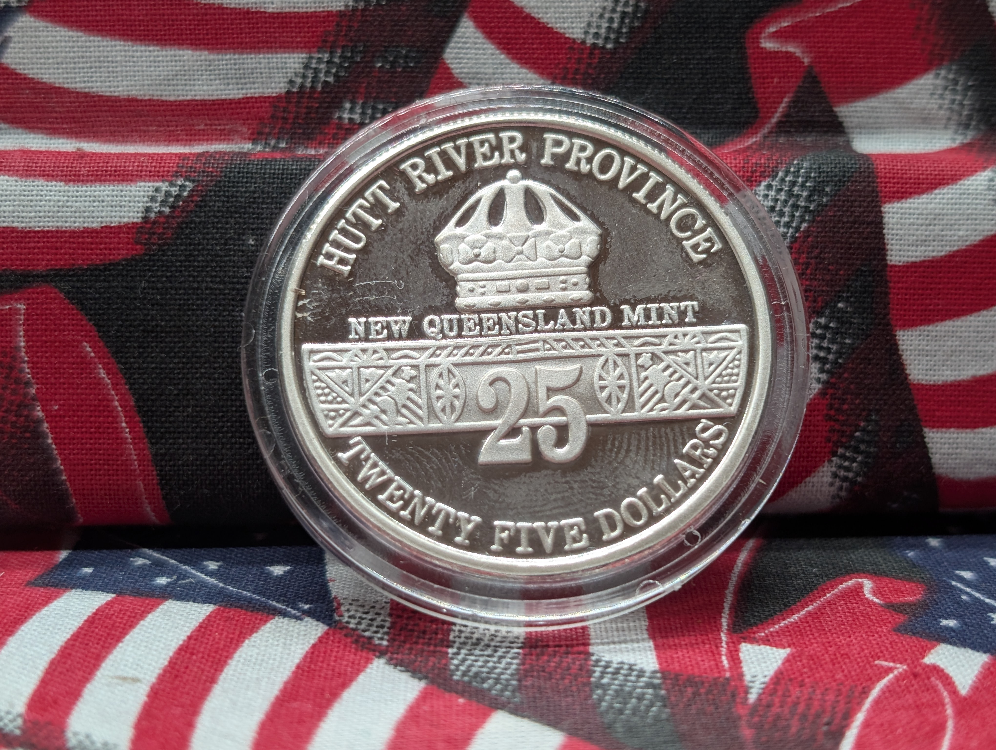 1991 Desert Storm $25 Hutt River Province, New Queensland Mint, 1 oz Silver. 999 Fine Silver w/OGP